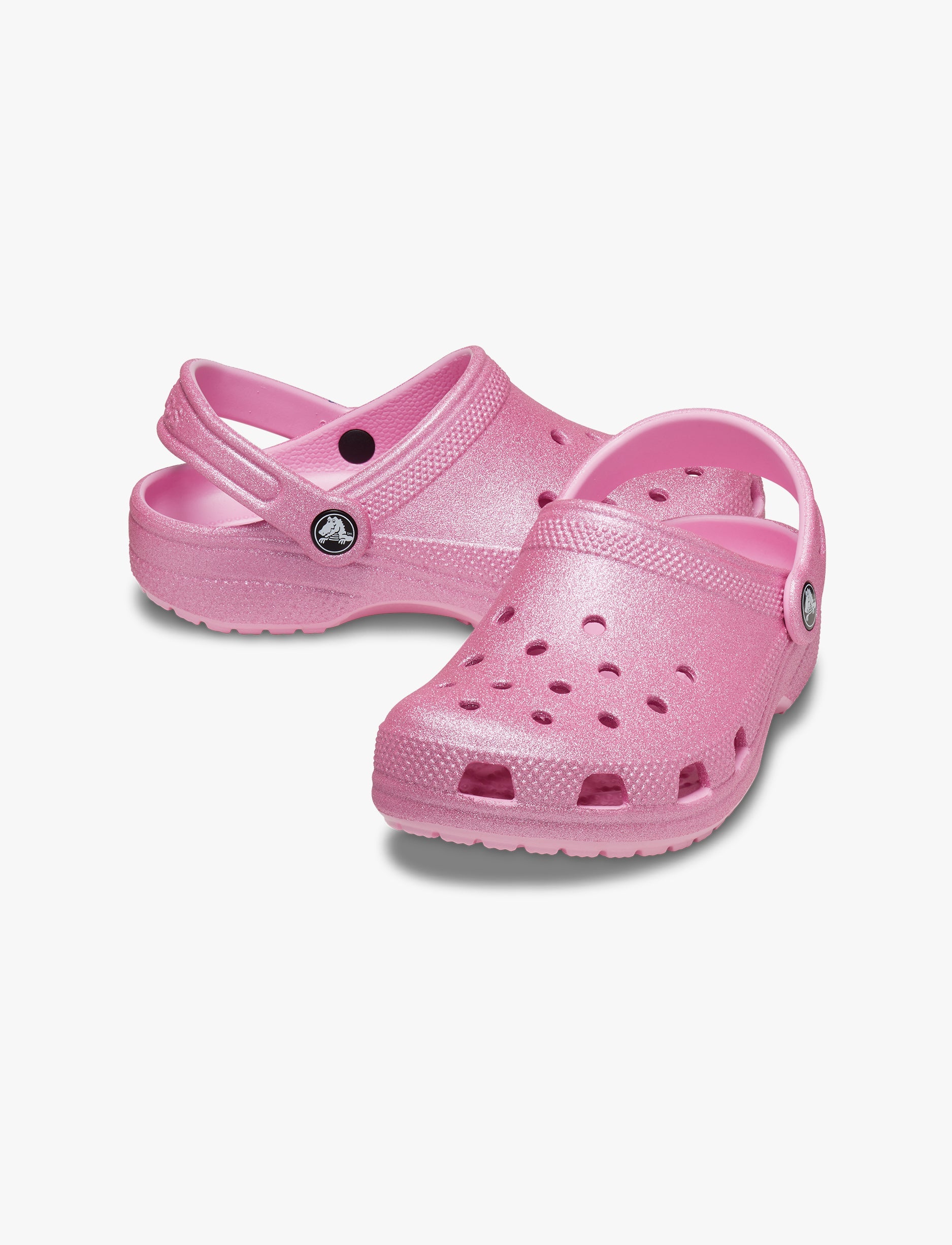 Crocs Classic Glitter Clog K - כפכף קרוקס קלאסי לילדות בצבע ורוד טוויד בהדפס נצנצים