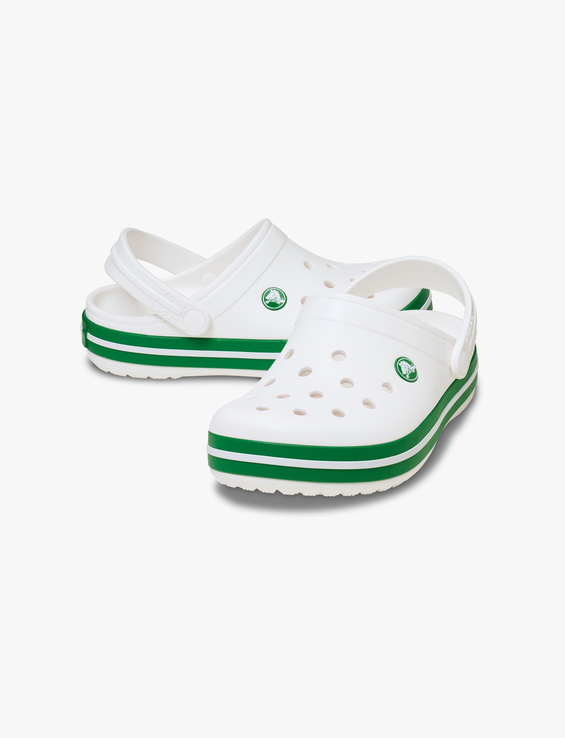 Crocs Crocband Clog K - כפכפי קרוקבנד קרוקס לילדים בצבע לבן/ירוק קיסוס