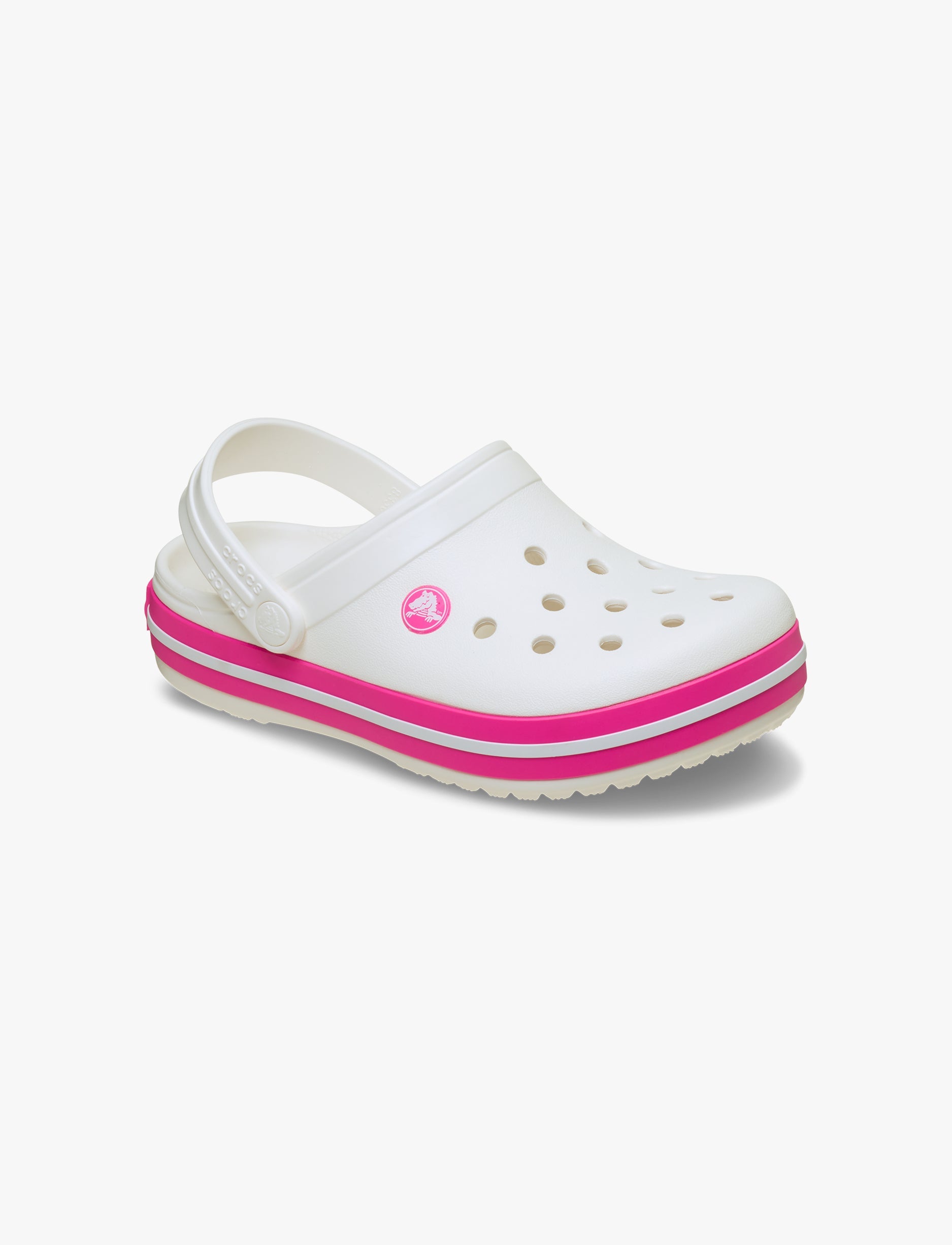 Crocs Crocband Clog K - כפכפי קרוקבנד קרוקס לילדים בצבע לבן/ורוד קראש