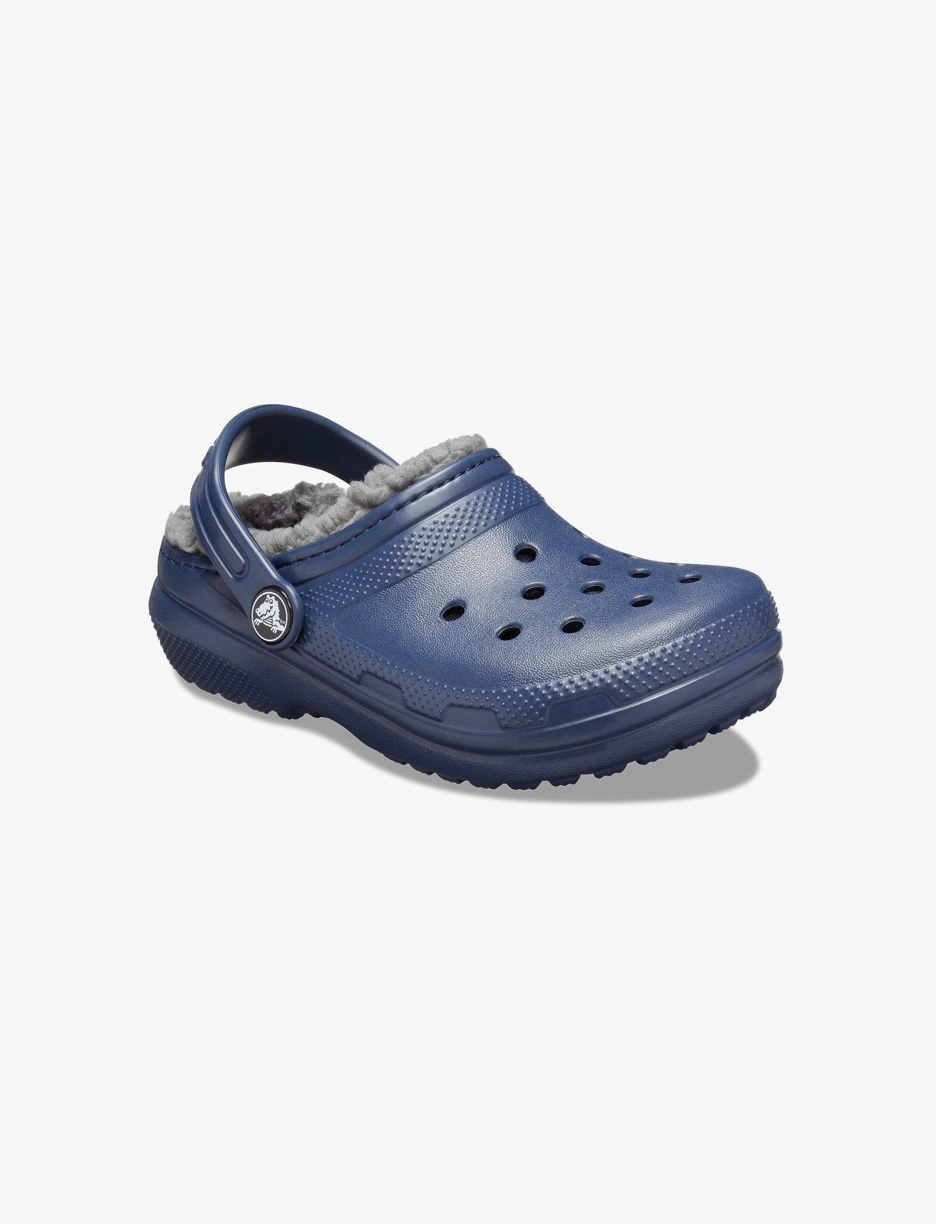Crocs Classic Lined Clog T -  כפכפים פרוותיים קרוקס לילדים מידות קטנות בצבע נייבי/אפור