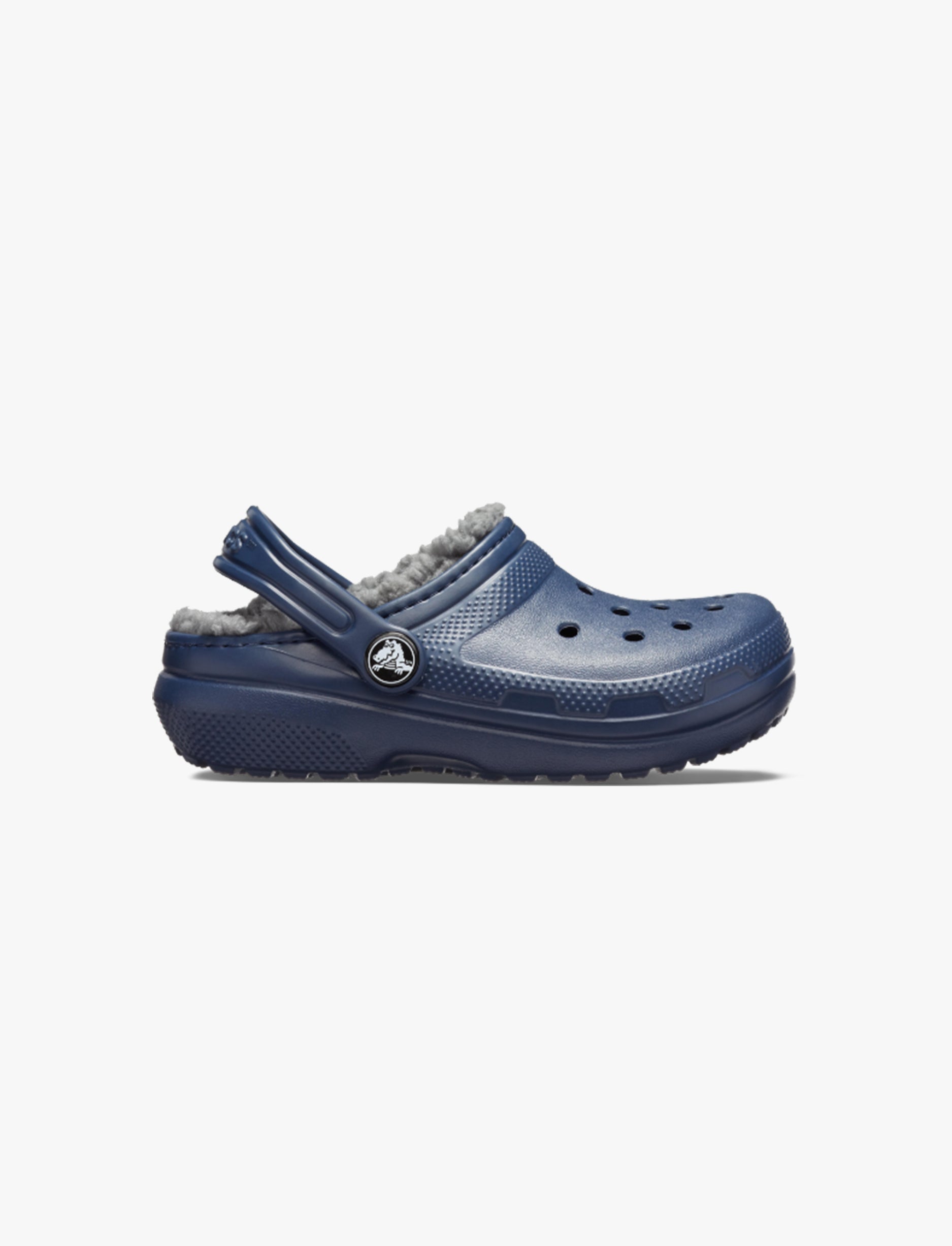 Crocs Classic Lined Clog T -  כפכפים פרוותיים קרוקס לילדים מידות קטנות בצבע נייבי/אפור