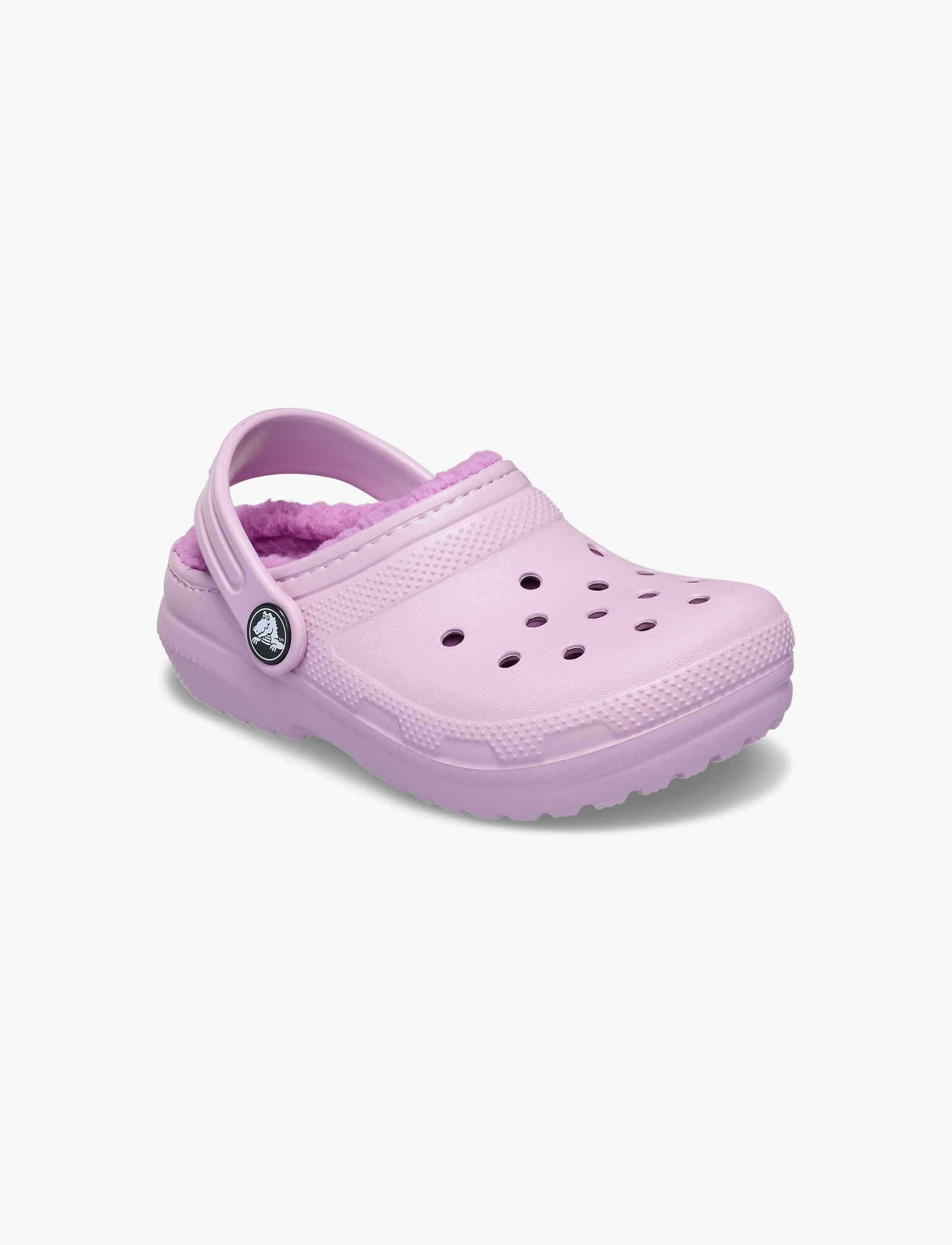 Crocs Classic Lined Clog K -  כפכפים פרוותיים קרוקס לילדים בצבע ורוד/סגול