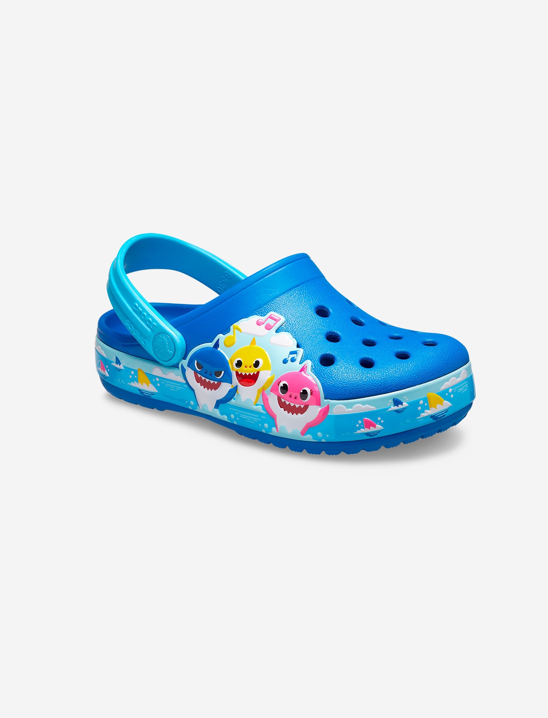 Crocs Fun Lab Baby Shark Band Clog K - כפכפים לילדים קרוקס בצבע כחול/תכלת בהדפס בייבי שארק