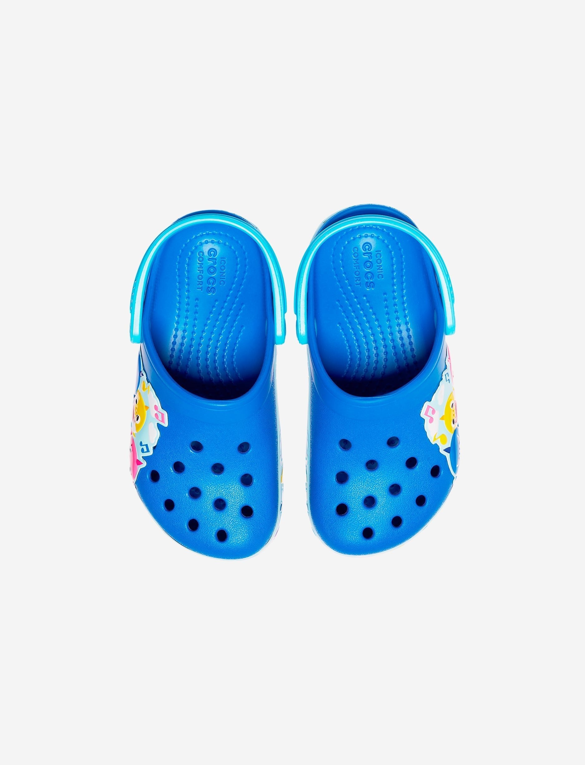 Crocs Fun Lab Baby Shark Band Clog K - כפכפים לילדים קרוקס בצבע כחול/תכלת בהדפס בייבי שארק