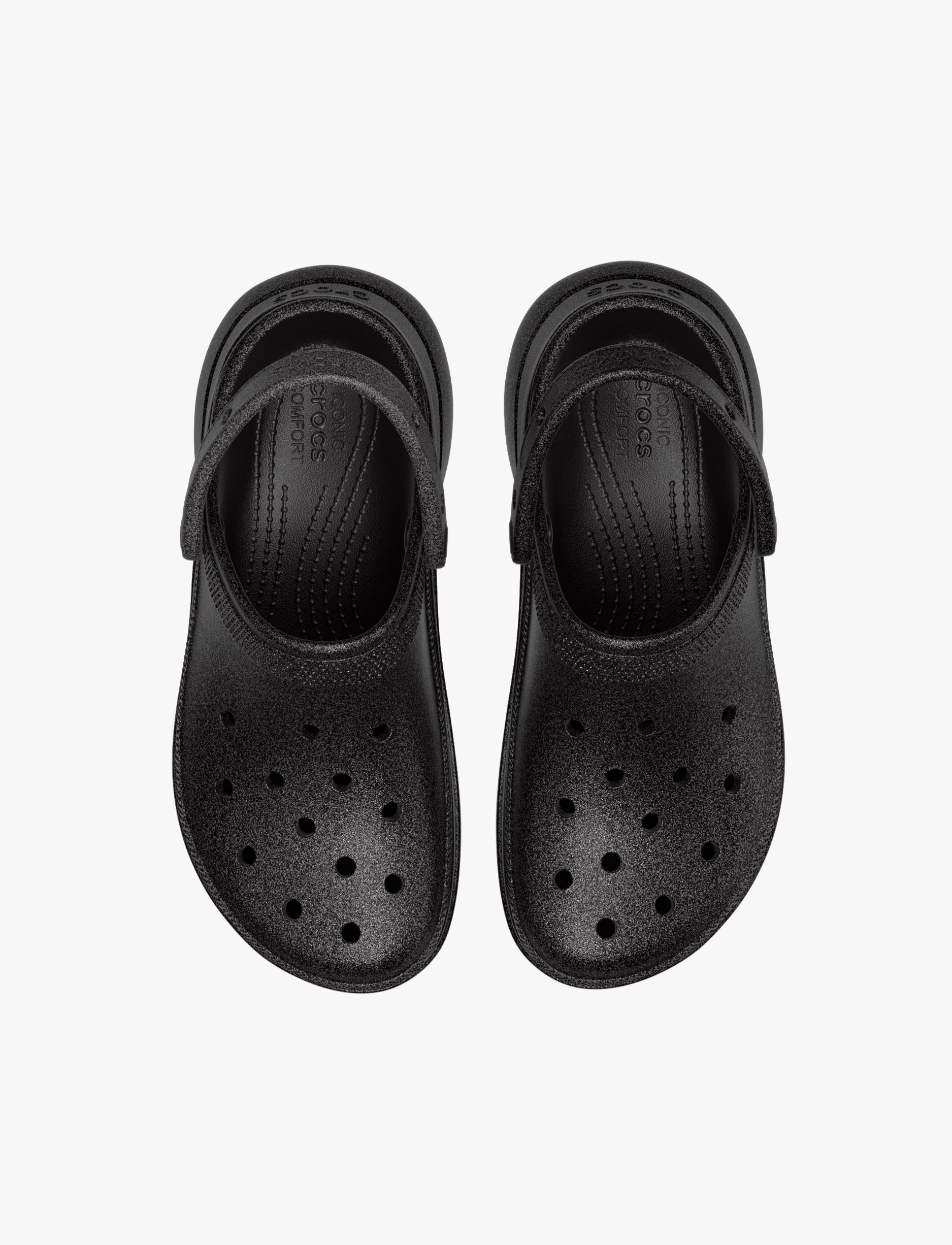 Crocs Bae Glitter Clog -  כפכפי קלוג קרוקס ביי פלטפורמה לנשים בצבע שחור נצנצים
