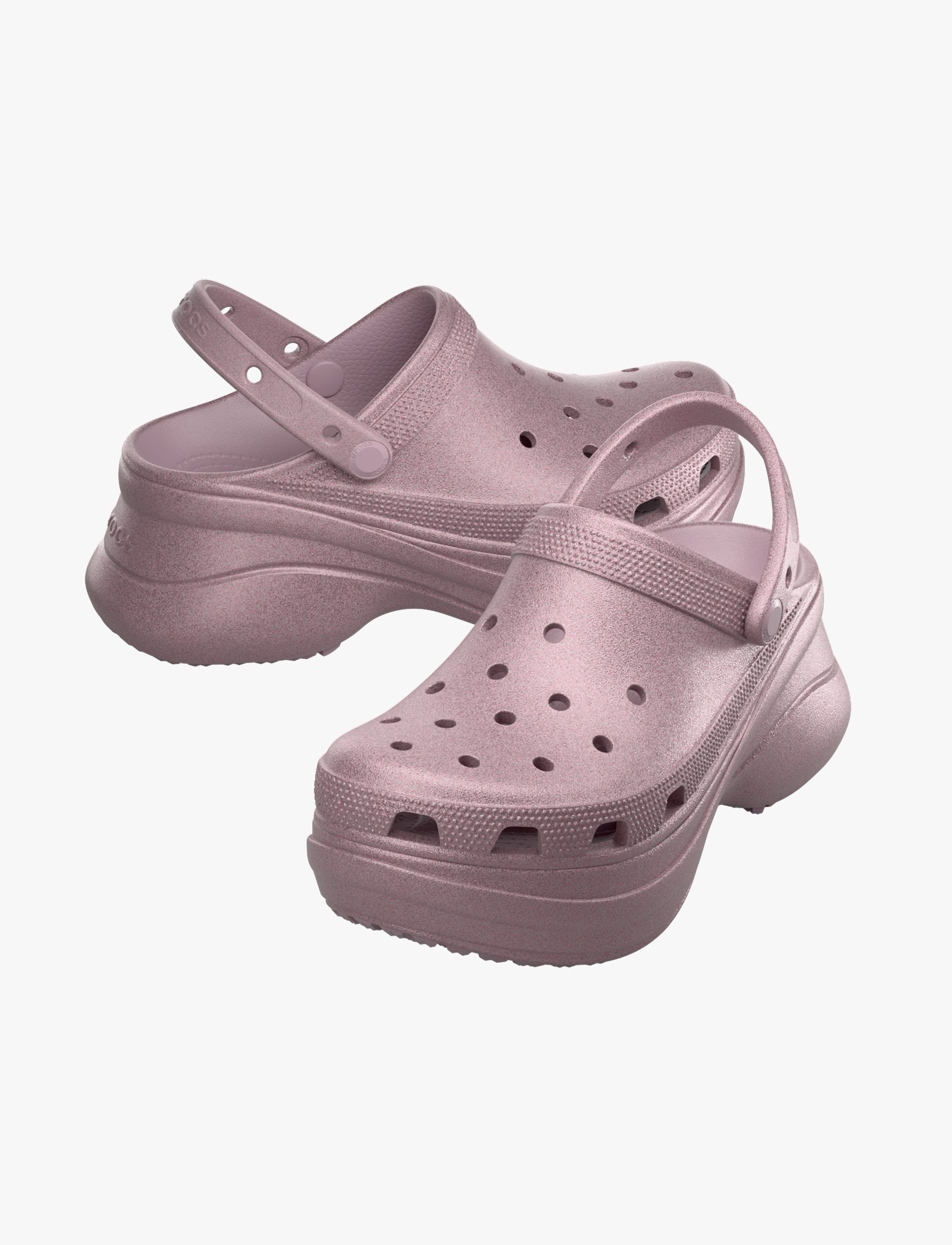 Crocs Bae Glitter Clog -  כפכפי קלוג קרוקס ביי פלטפורמה לנשים בצבע ורוד צנצים