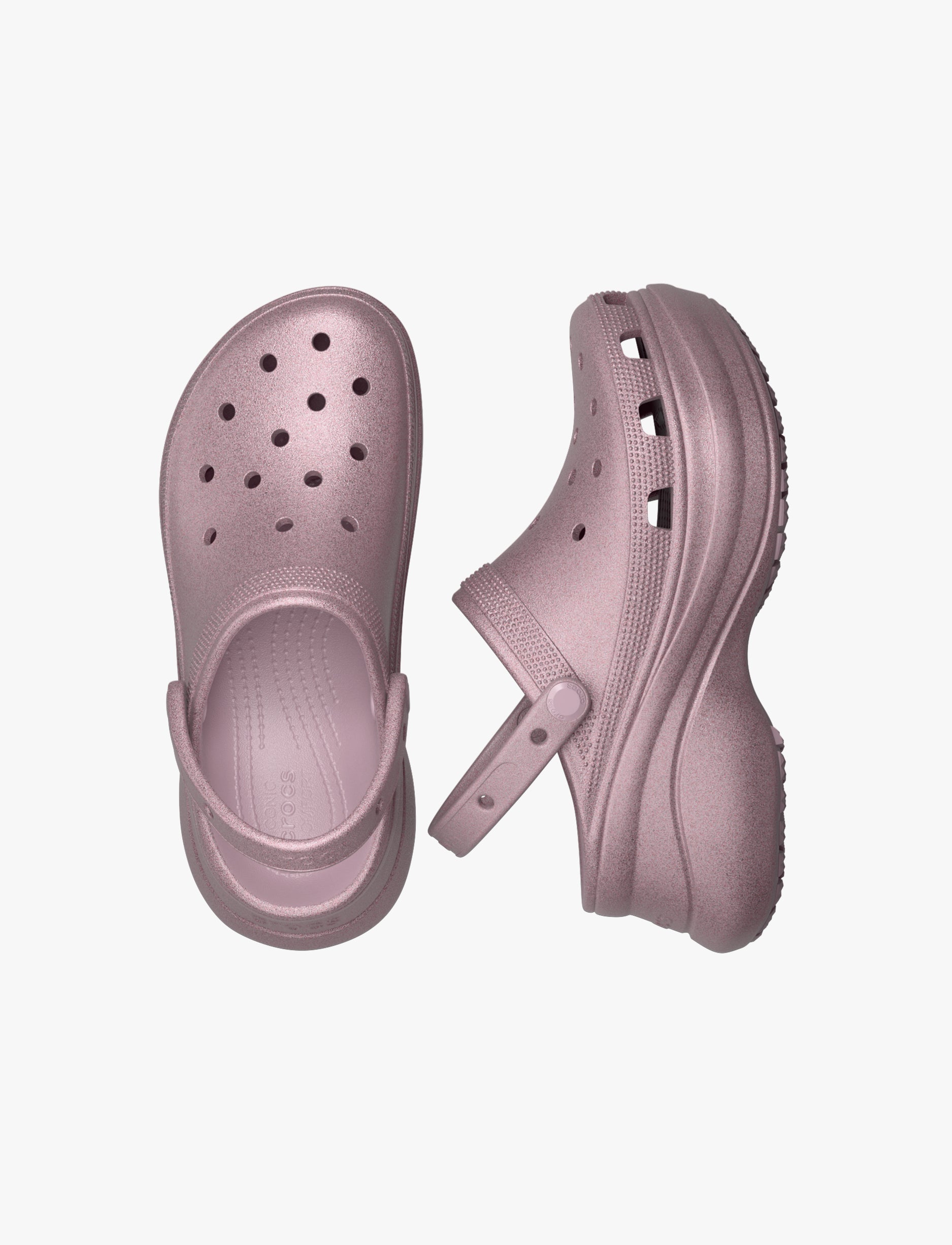 Crocs Bae Glitter Clog -  כפכפי קלוג קרוקס ביי פלטפורמה לנשים בצבע ורוד צנצים