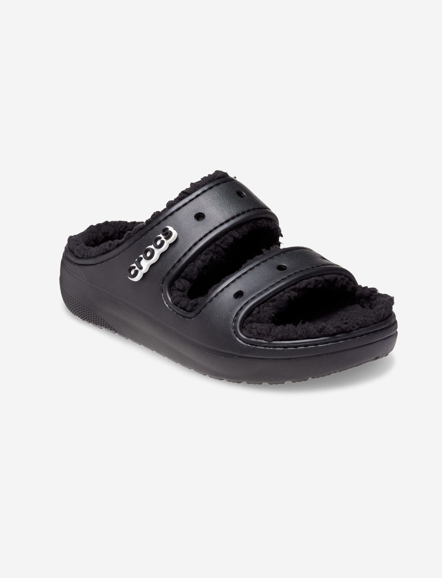 Crocs Classic Cozzzy Sandal  - כפכפי קרוקס פרווה לנשים בצבע שחור