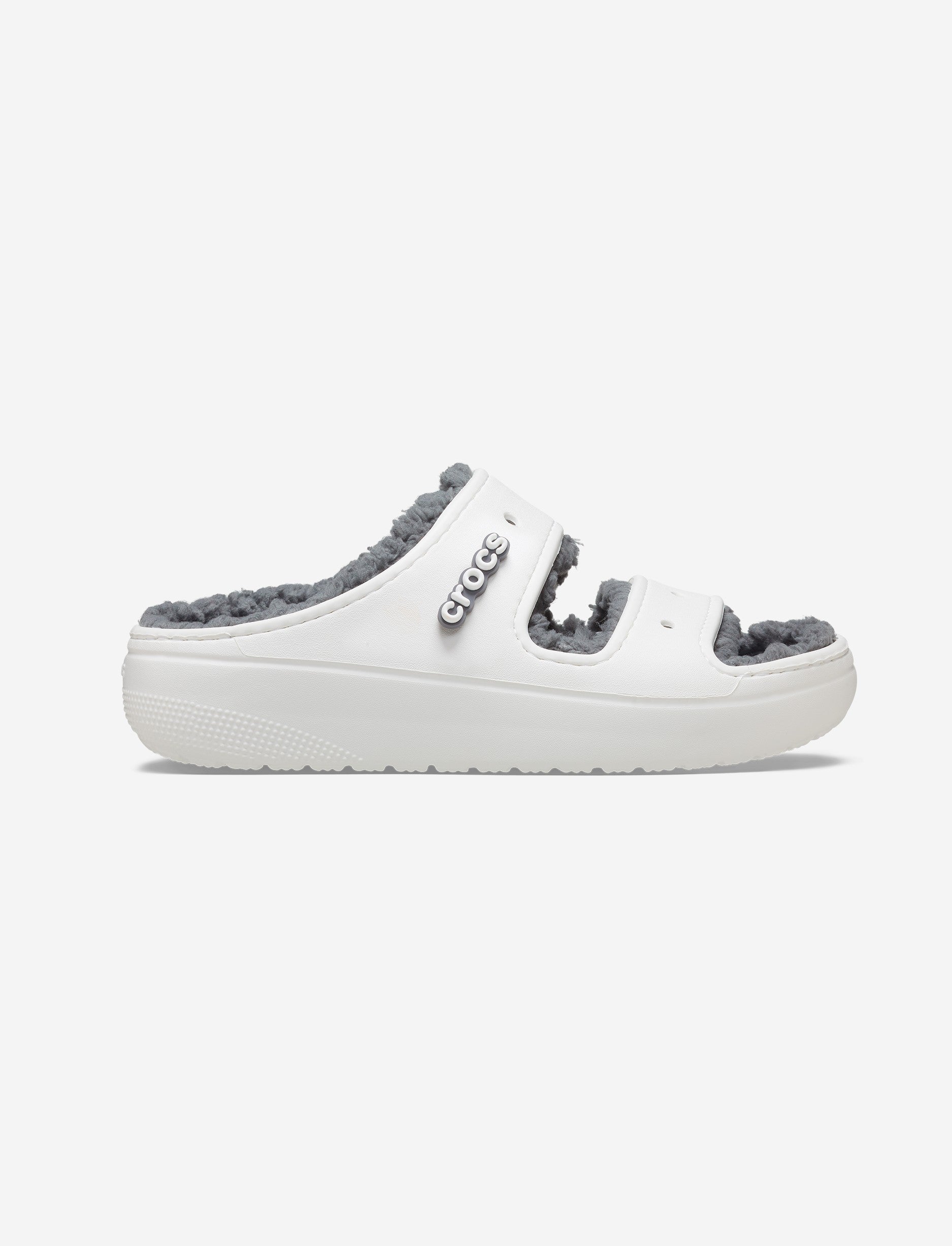 Crocs Classic Cozzzy Sandal  - כפכפי קרוקס פרווה לנשים בצבע לבן