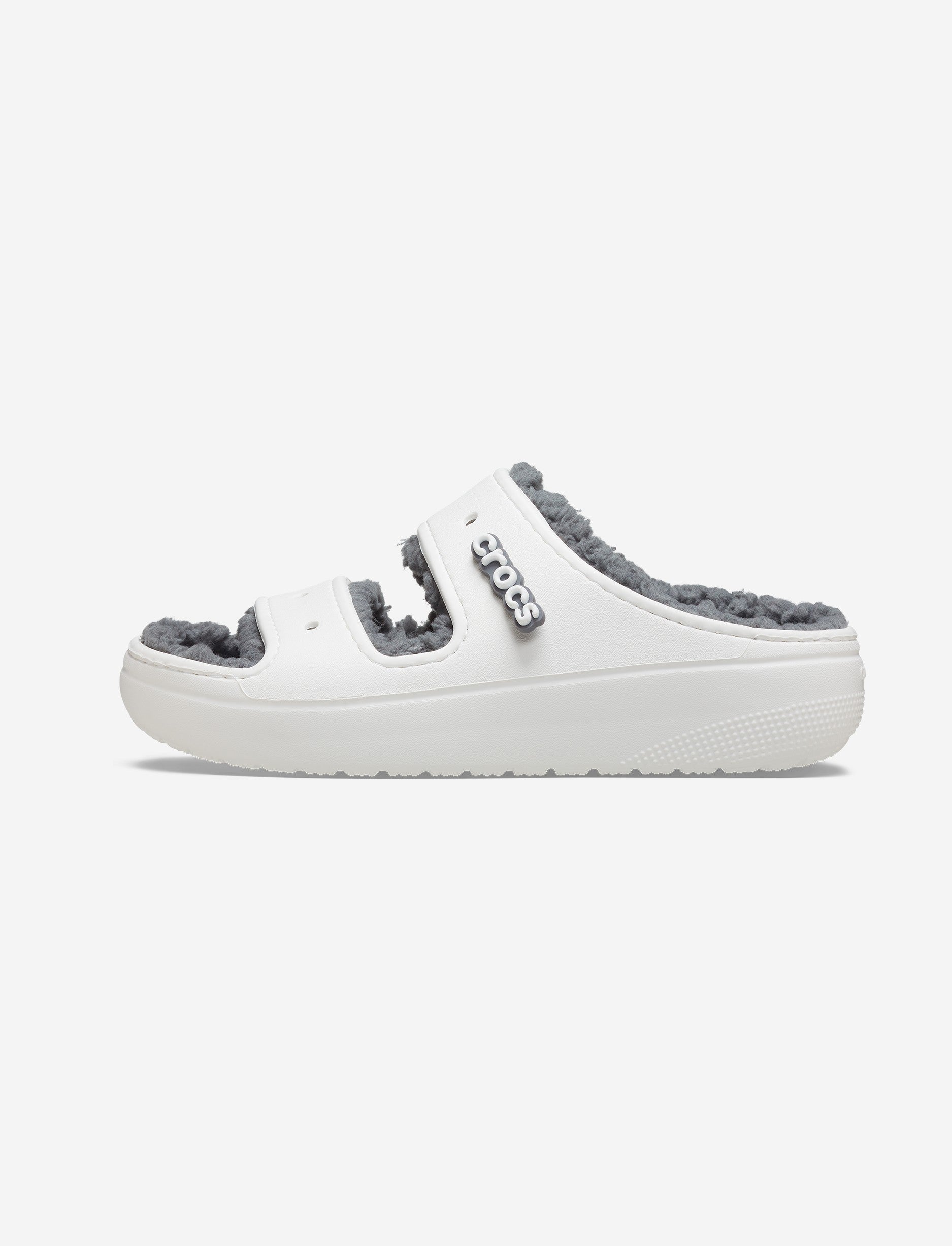 Crocs Classic Cozzzy Sandal  - כפכפי קרוקס פרווה לנשים בצבע לבן