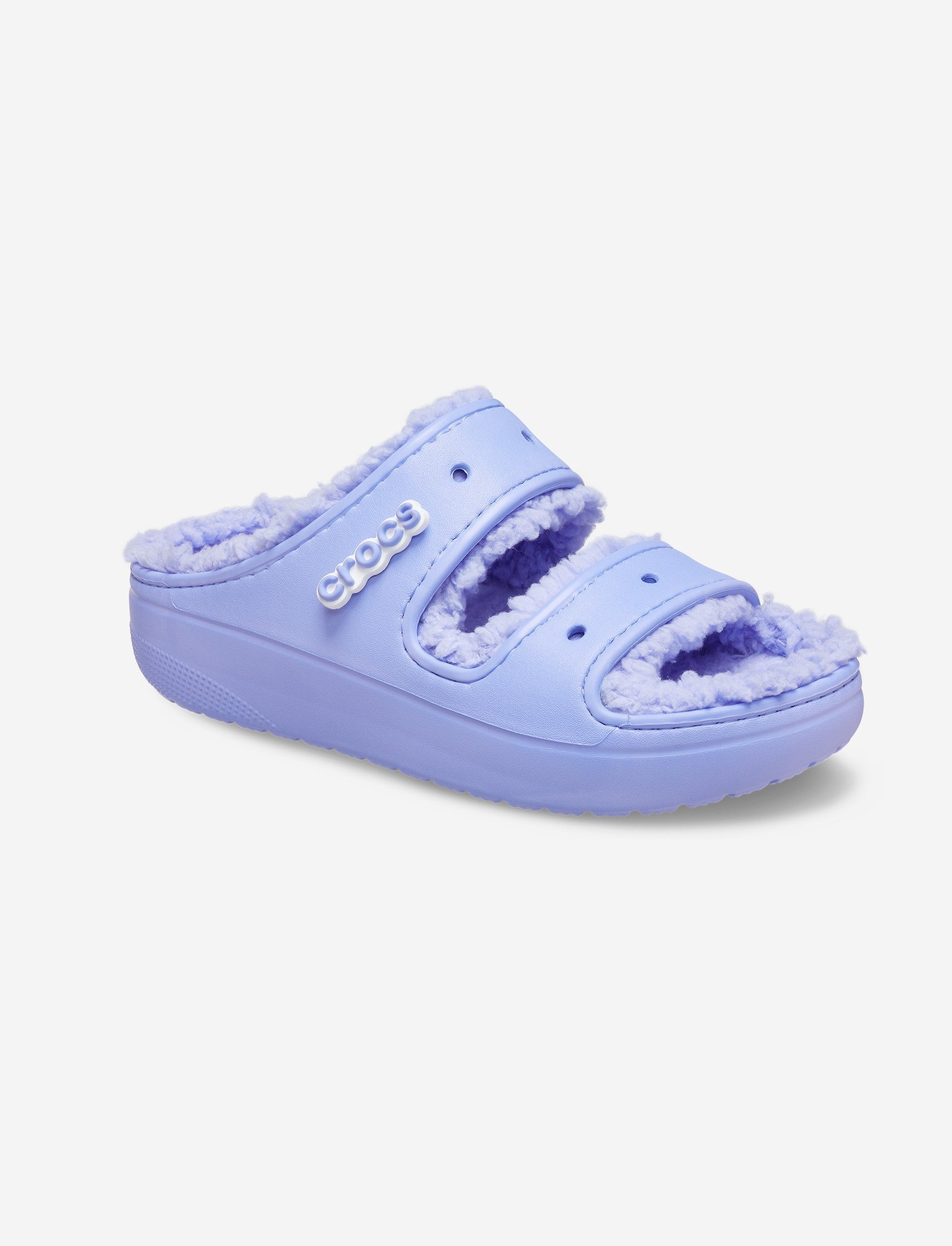 Crocs Classic Cozzzy Sandal  - כפכפי קרוקס פרווה לנשים בצבע סגול דיגיטל