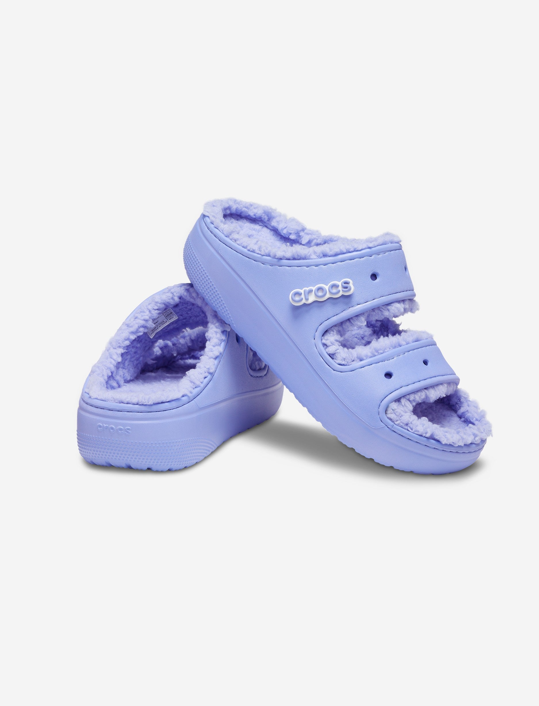 Crocs Classic Cozzzy Sandal  - כפכפי קרוקס פרווה לנשים בצבע סגול דיגיטל