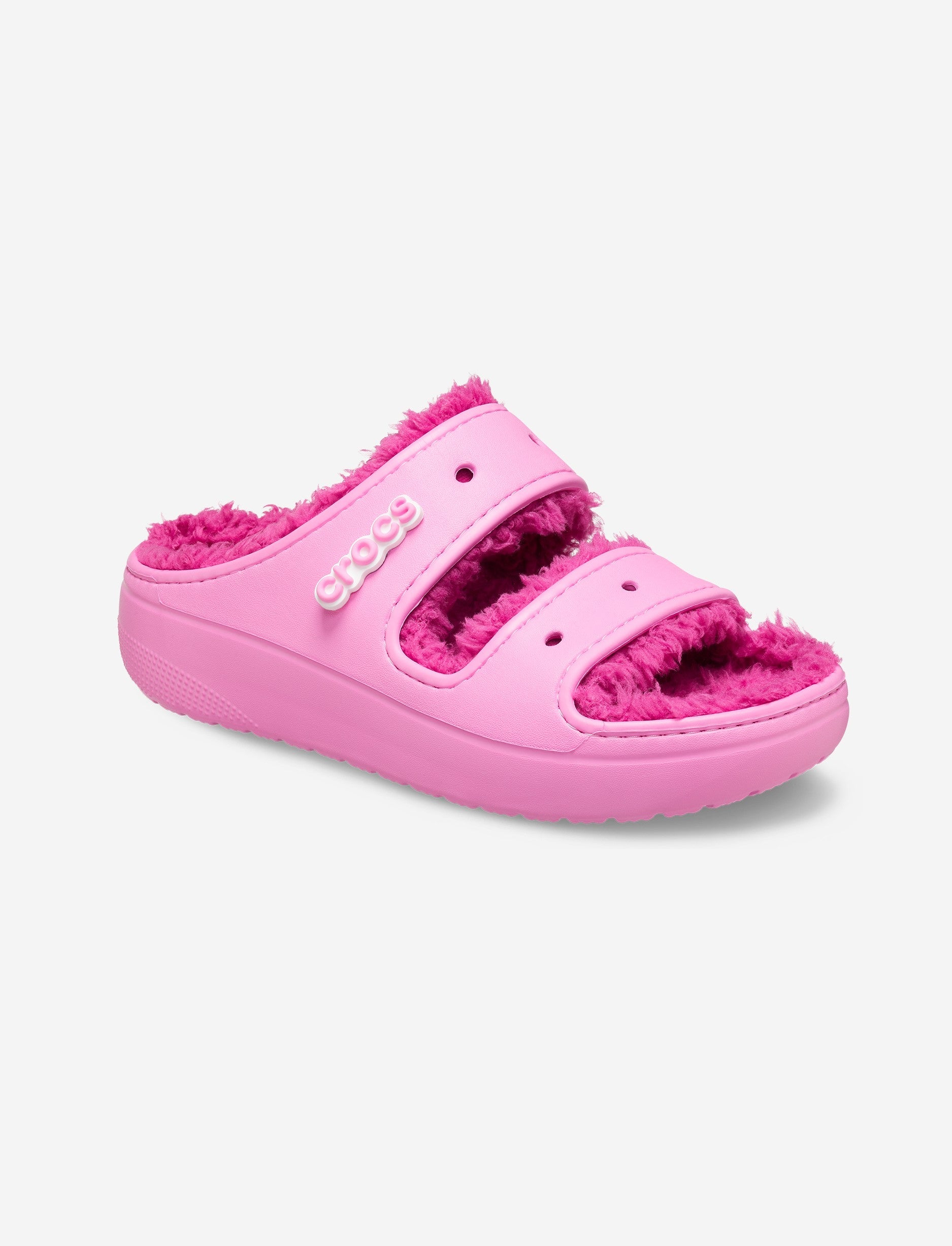 Crocs Classic Cozzzy Sandal  -כפכפי קרוקס פרווה לנשים בצבע ורוד טאפי