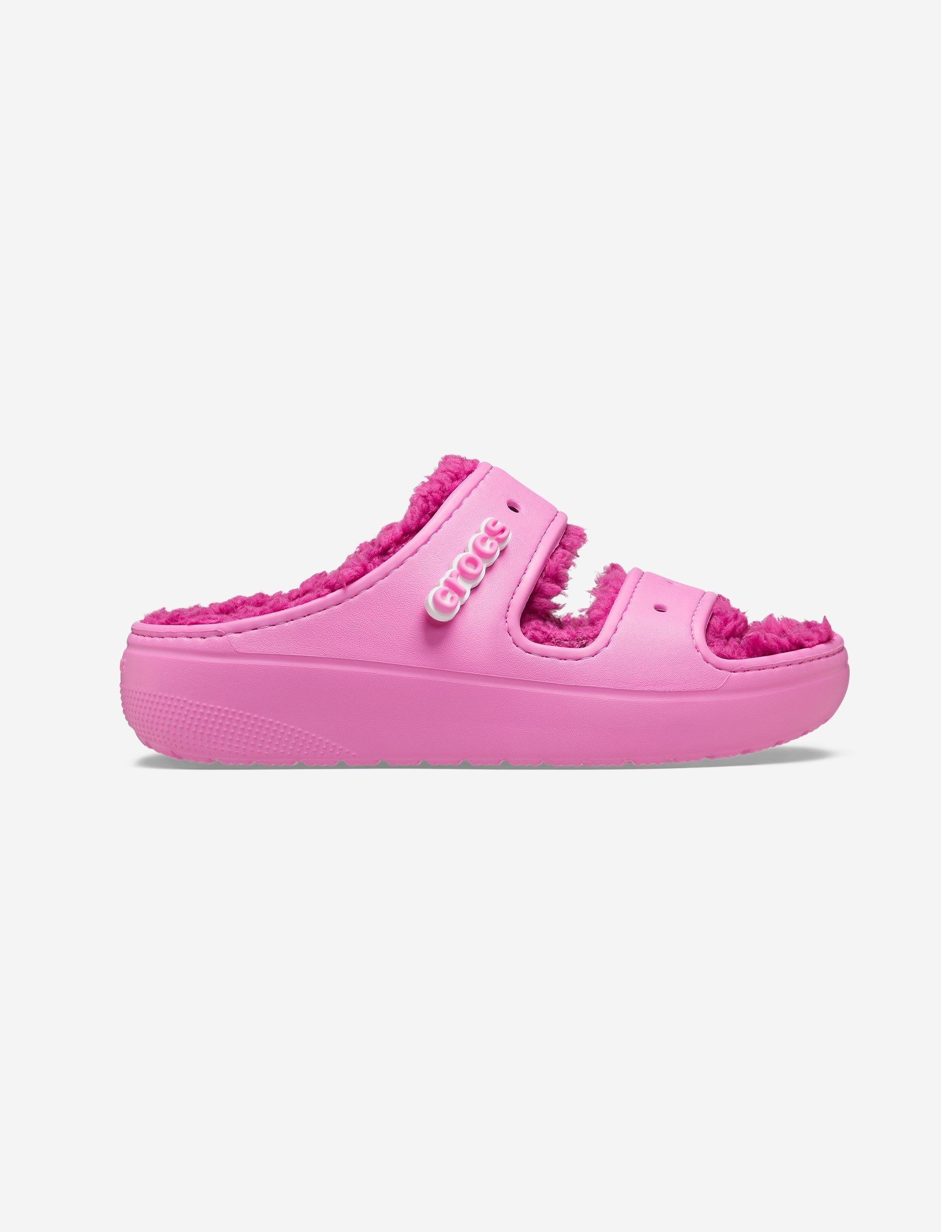 Crocs Classic Cozzzy Sandal  -כפכפי קרוקס פרווה לנשים בצבע ורוד טאפי