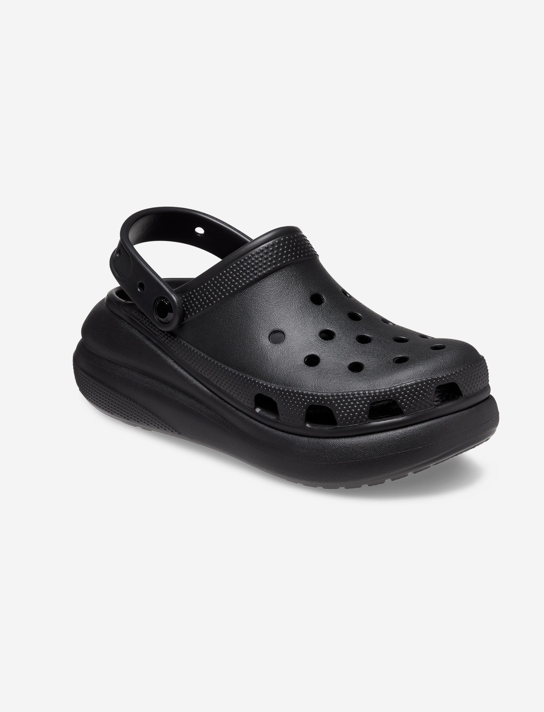 Crocs Classic Crush Clog - כפכפי פלטפורמה קרוקס קראש לנשים בצבע שחור