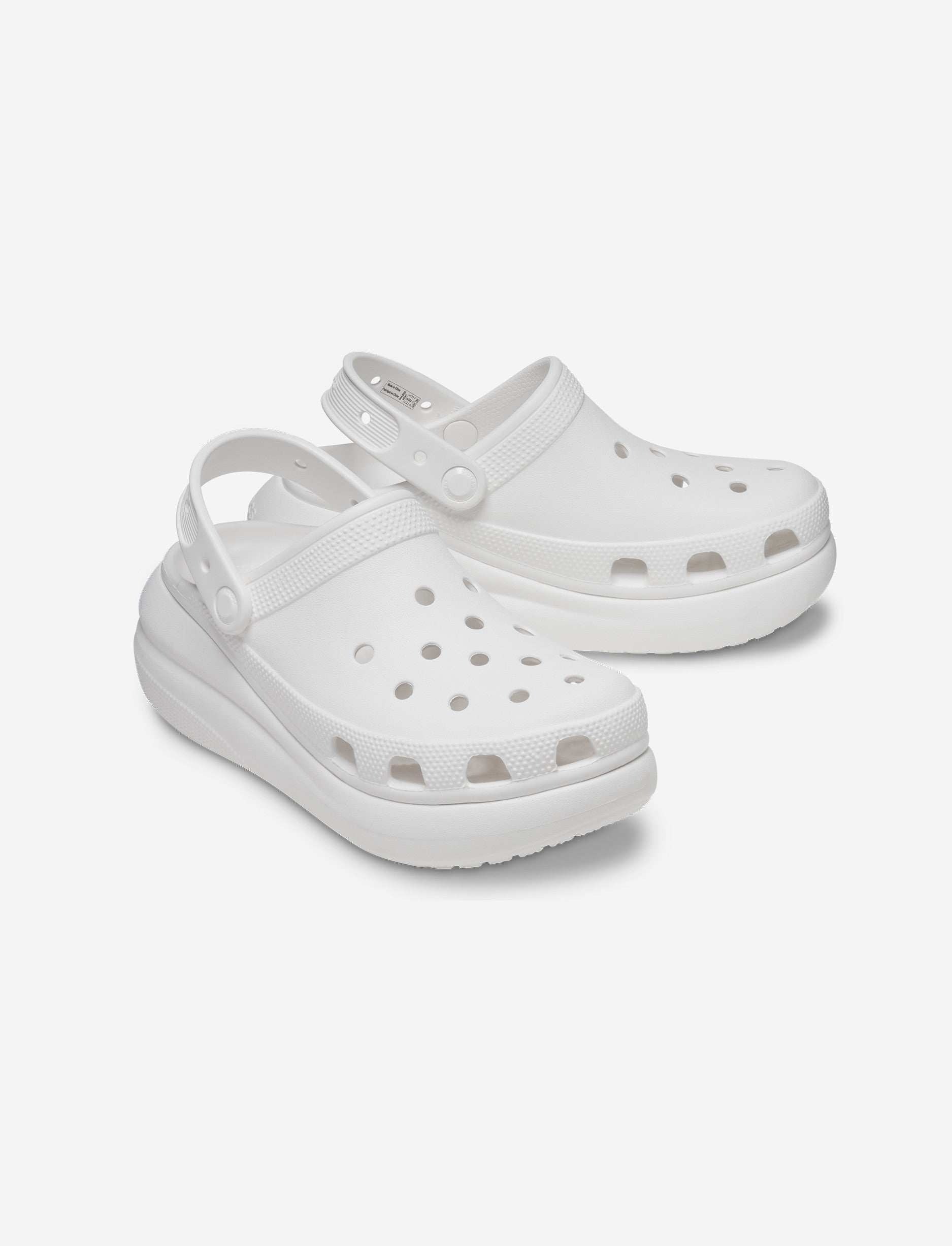 Crocs Classic Crush Clog - כפכפי פלטפורמה קרוקס קראש לנשים בצבע לבן