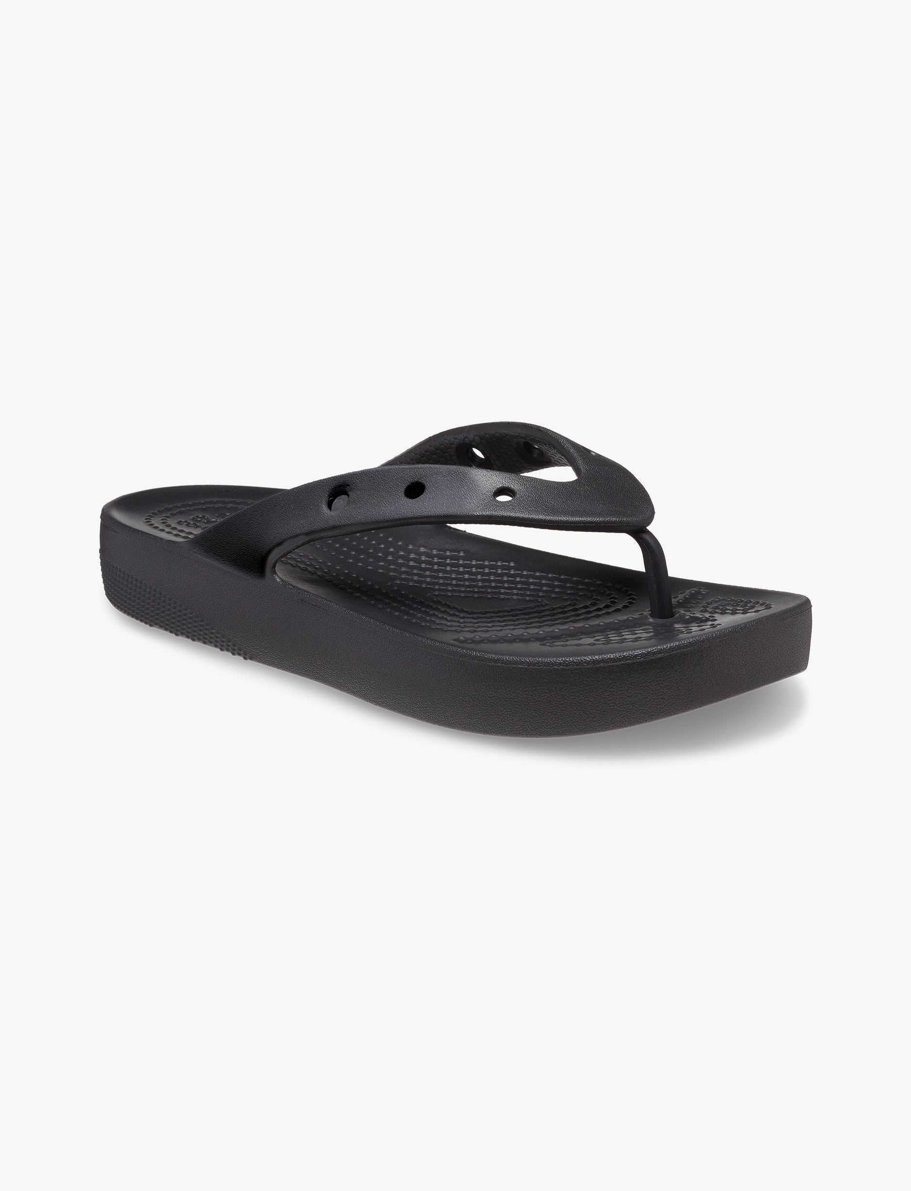 Crocs Classic Platform Flip - כפכפי אצבע פלטפורמה לנשים קרוקס בצבע שחור