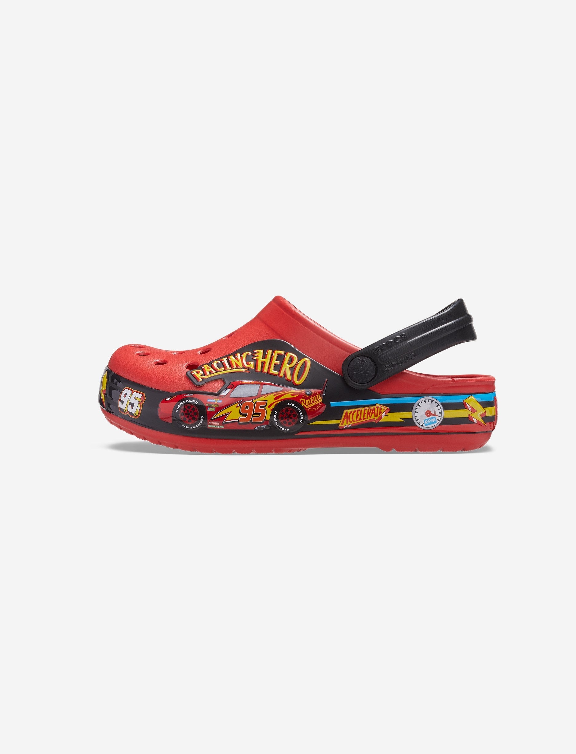 Crocs FL Cars Lights Band Clog T - כפכפי קרוקס לילדים בעיצוב "המכוניות" בצבע אדום פליים
