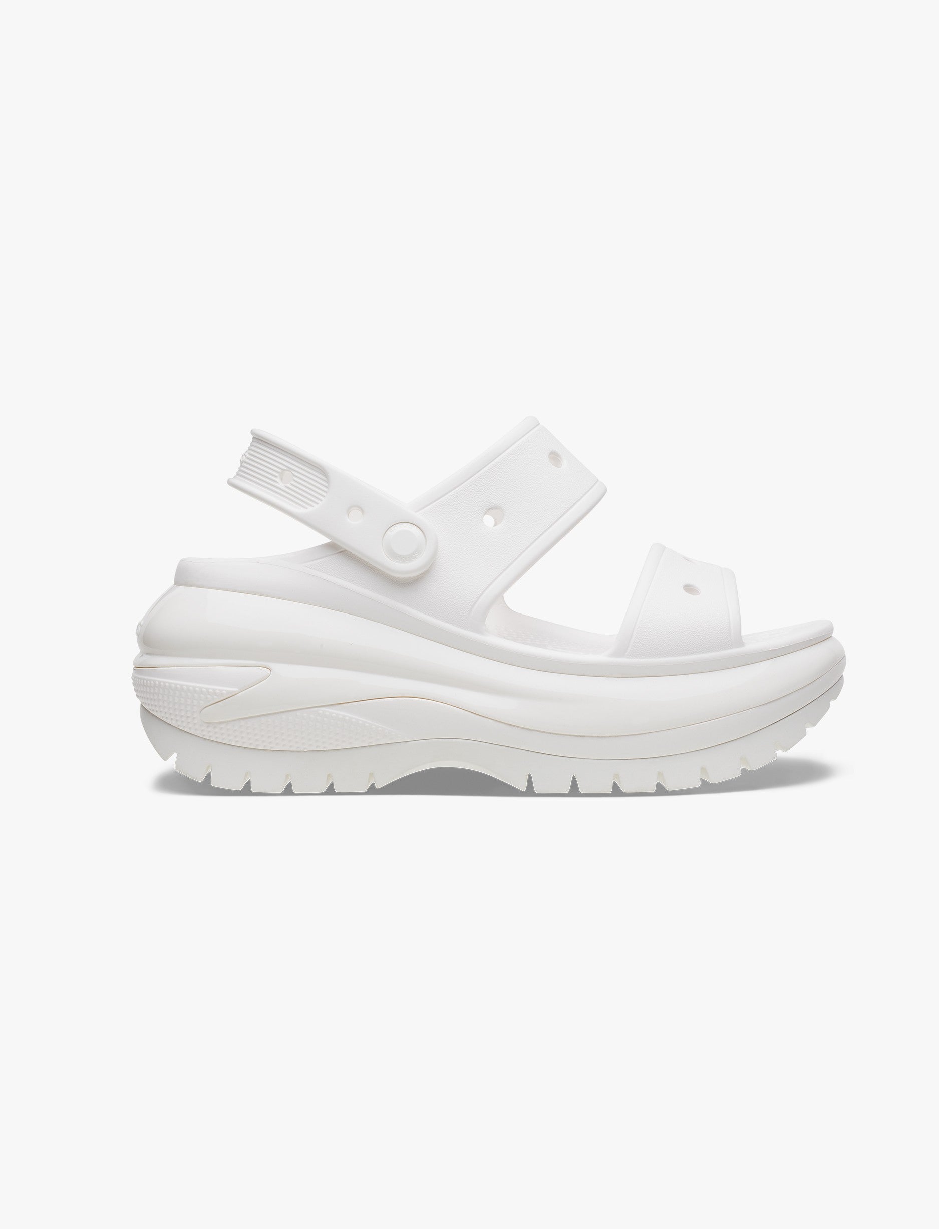 Crocs Classic Mega Crush Sandal - סנדל פלטפורמה קרוקס לנשים בצבע לבן