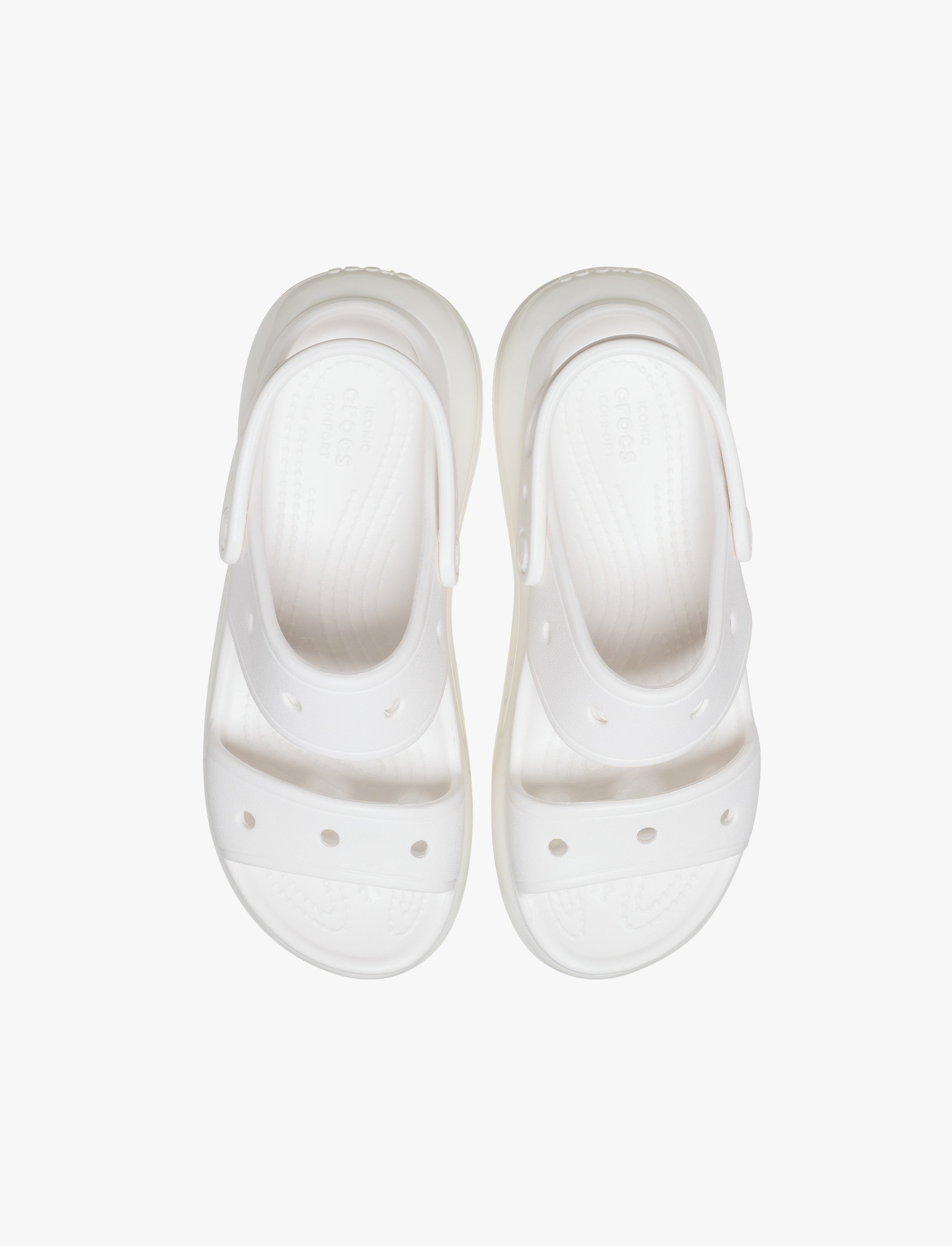 Crocs Classic Mega Crush Sandal - סנדל פלטפורמה קרוקס לנשים בצבע לבן