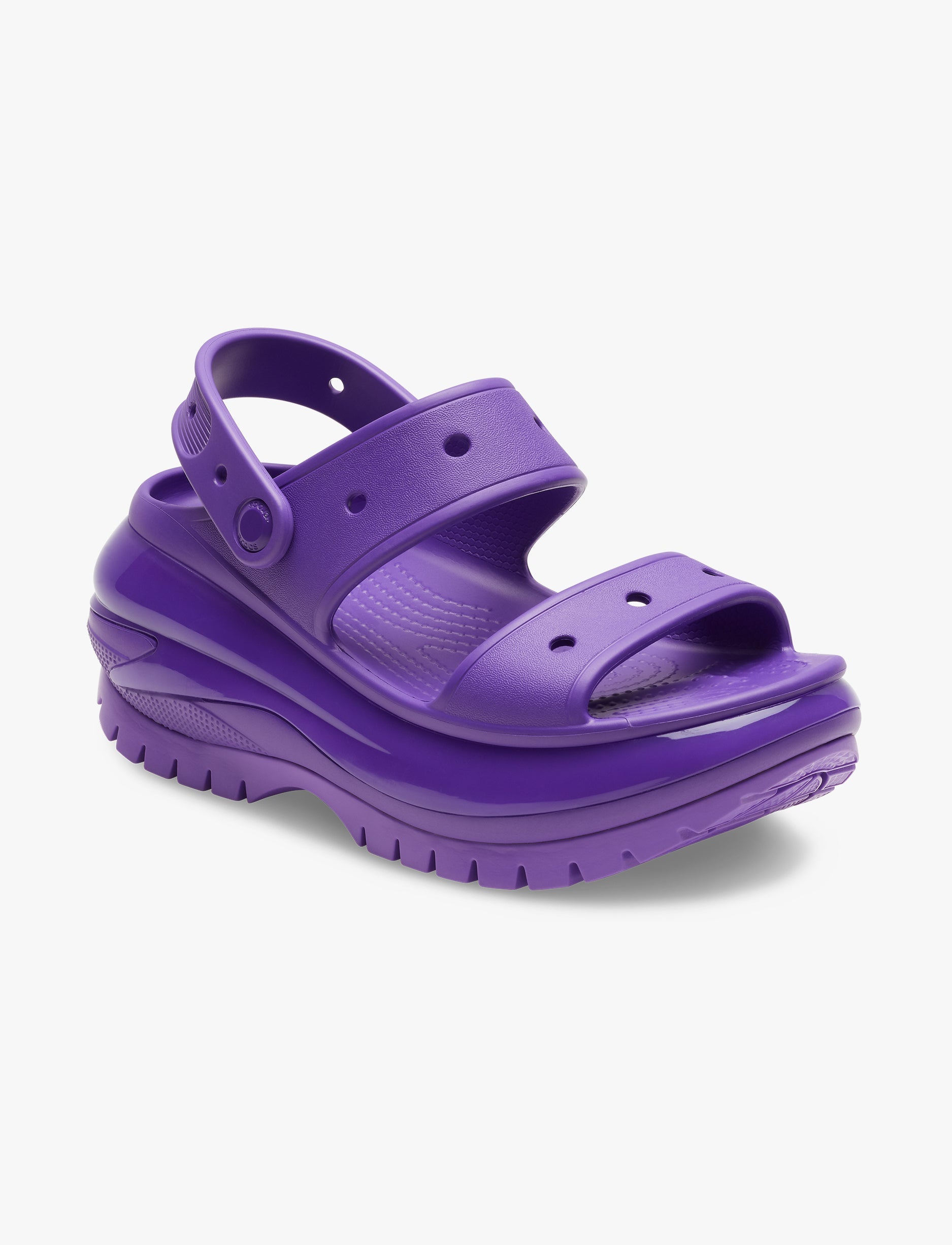Crocs Classic Mega Crush Sandal - סנדל פלטפורמה קרוקס לנשים בצבע נאון סגול