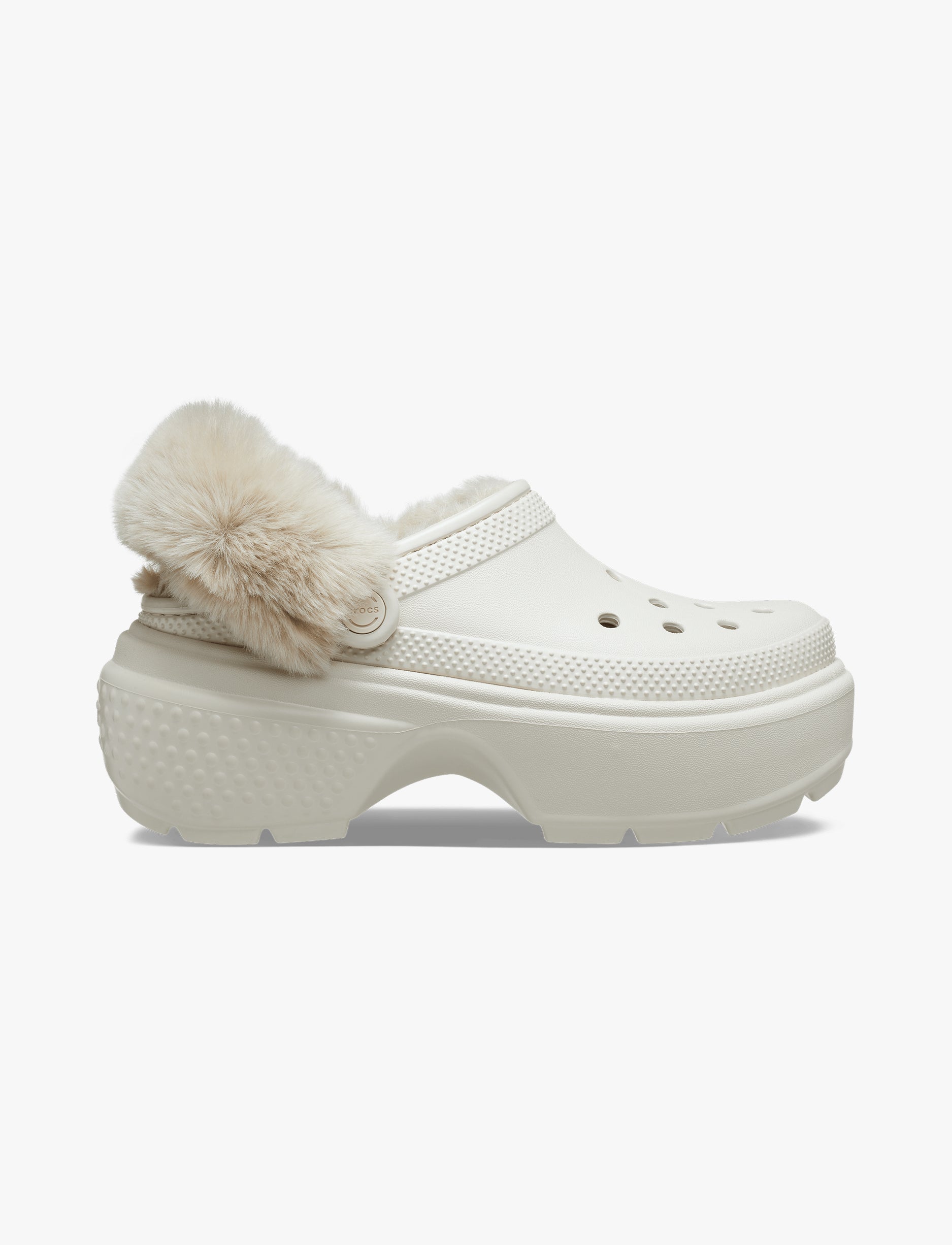 Crocs Stomp Lined Clog - כפכפי פלטפורמה קלוג סטומפ פרוותיים לנשים בצבע סטוקו
