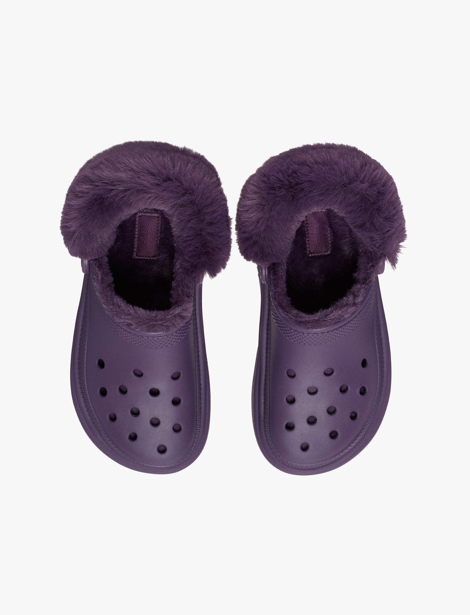 Crocs Stomp Lined Clog - כפכפי פלטפורמה קלוג סטומפ פרוותיים לנשים בצבע איריס כהה