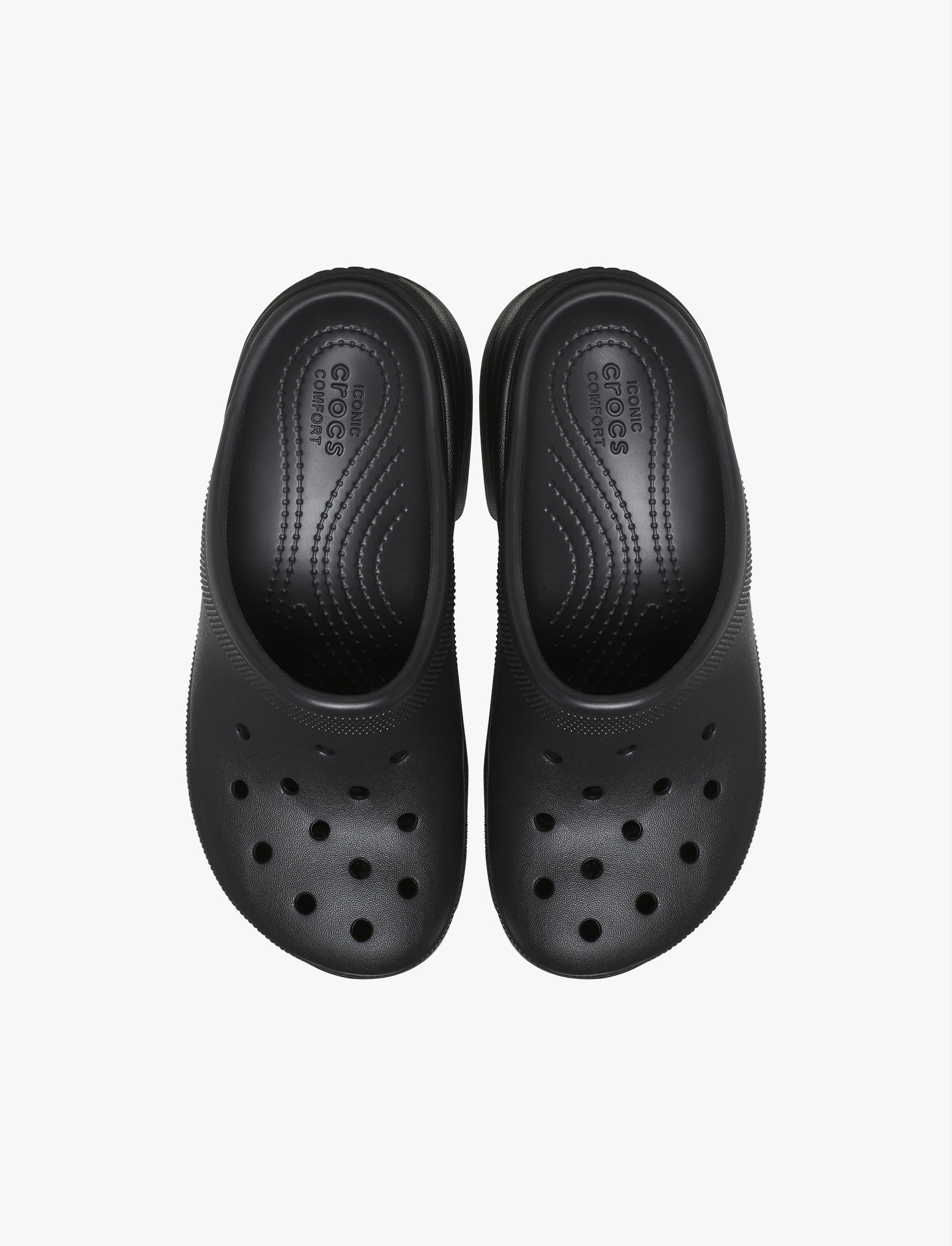 Crocs Siren Clog - כפכפי קלוג קרוקס עם עקב פלטפורמה גבוה לנשים בצבע שחור