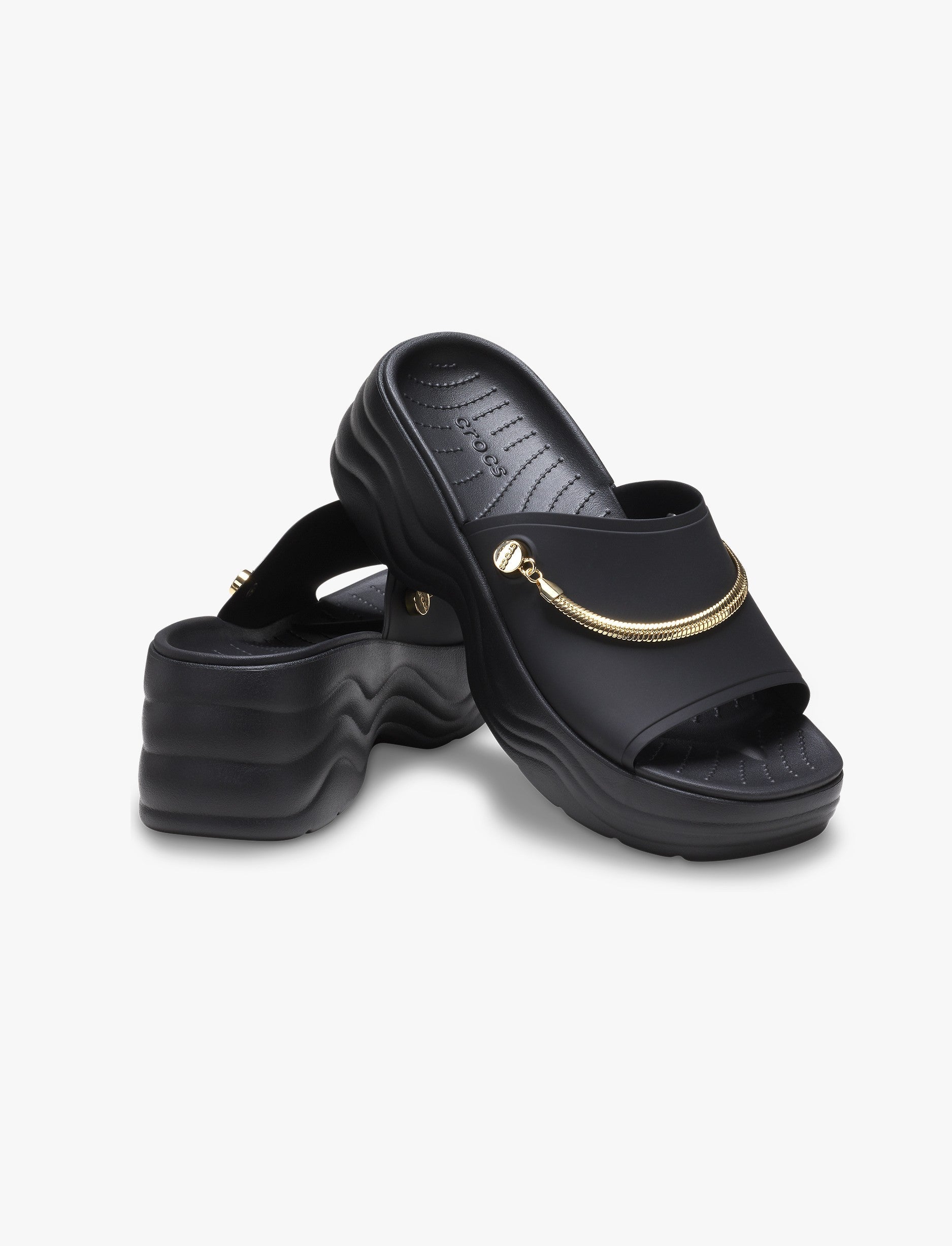 Crocs Skyline Shimmer Slide - כפכפי סלייד פלטפורמה קרוקס לנשים