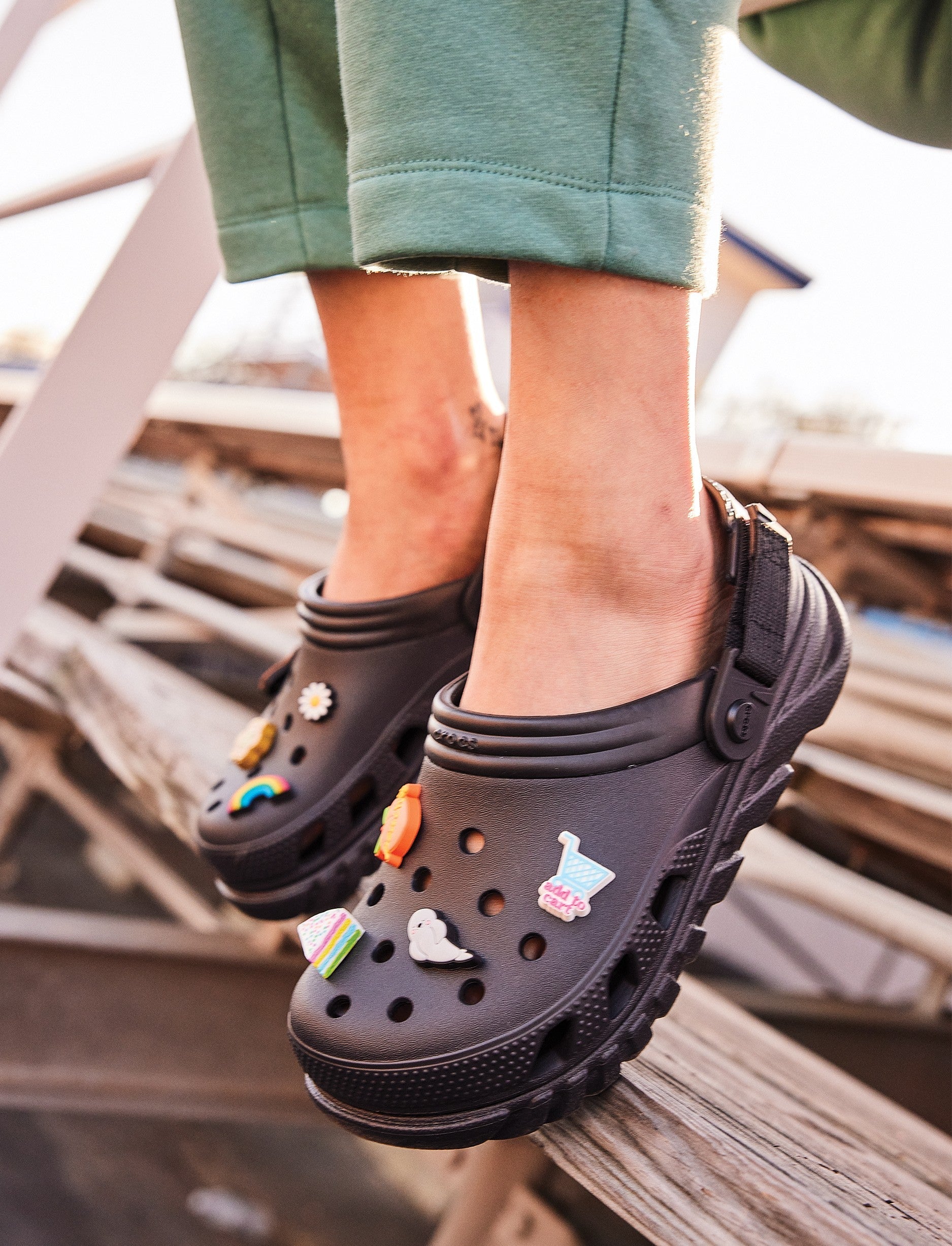 Crocs Duet Max II Clog - כפכפי קרוקס קלוג מעוצבות בסטריט-סטייל בצבע שחור