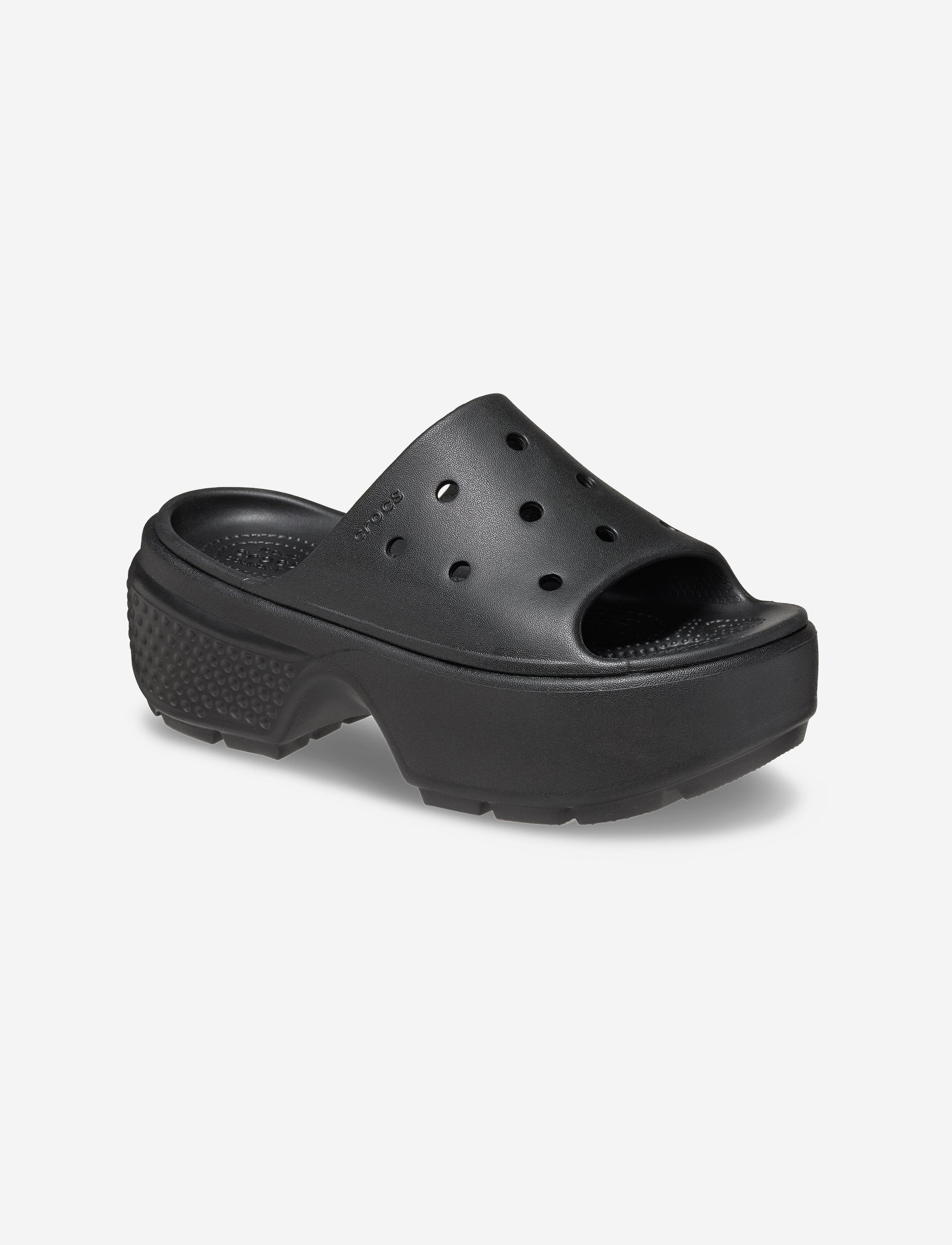 Crocs Stomp Slide - כפכפי פלטפורמה סטומפ סלייד קרוקס לנשים בצבע שחור