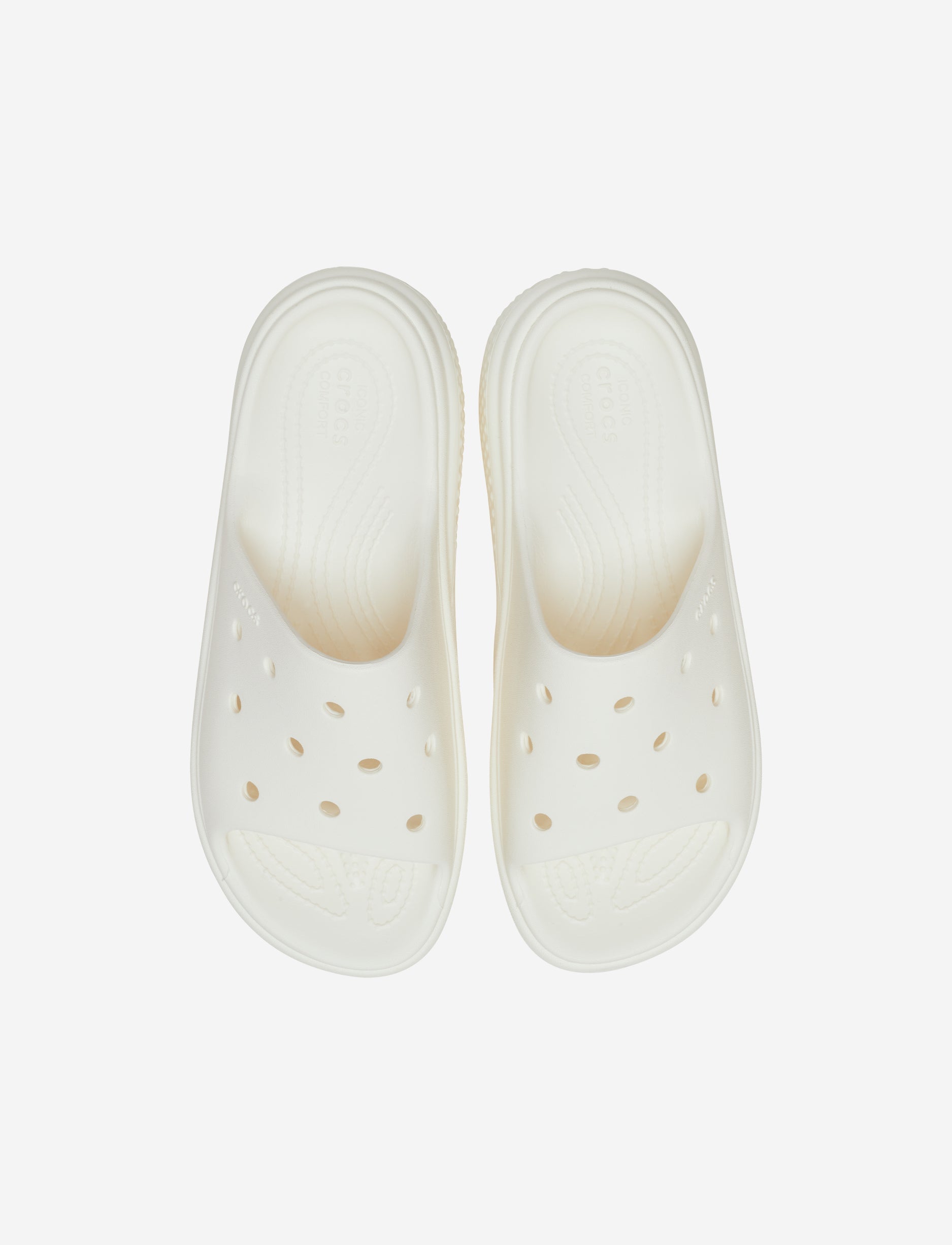 Crocs Stomp Slide - כפכפי פלטפורמה סטומפ סלייד קרוקס לנשים בצבע לבן גיר