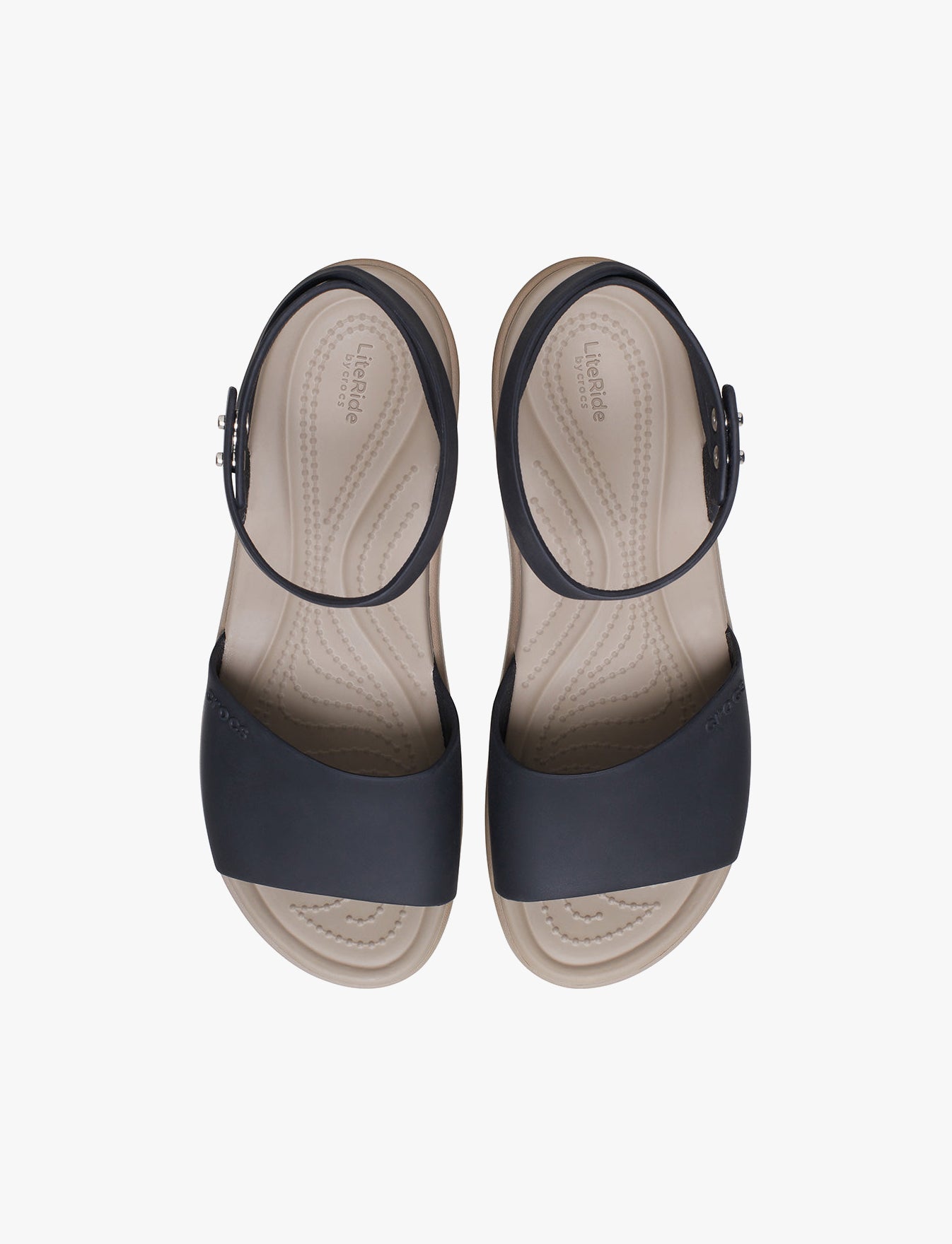 Crocs Brooklyn Ankle Strap Wedge - סנדלי פלטפורמה קרוקס לנשים בצבע שחור/משרום