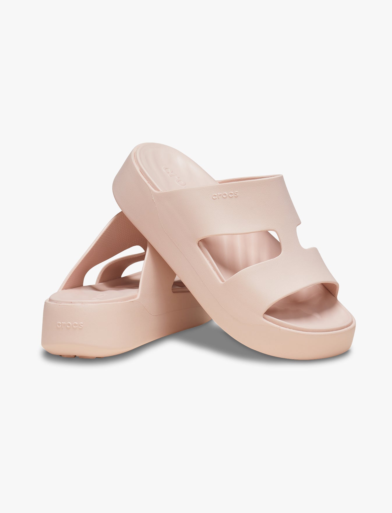 Crocs Getaway Platform H-Strap - נעלי פלטפורמה קרוקס לנשים בצבע קוורץ