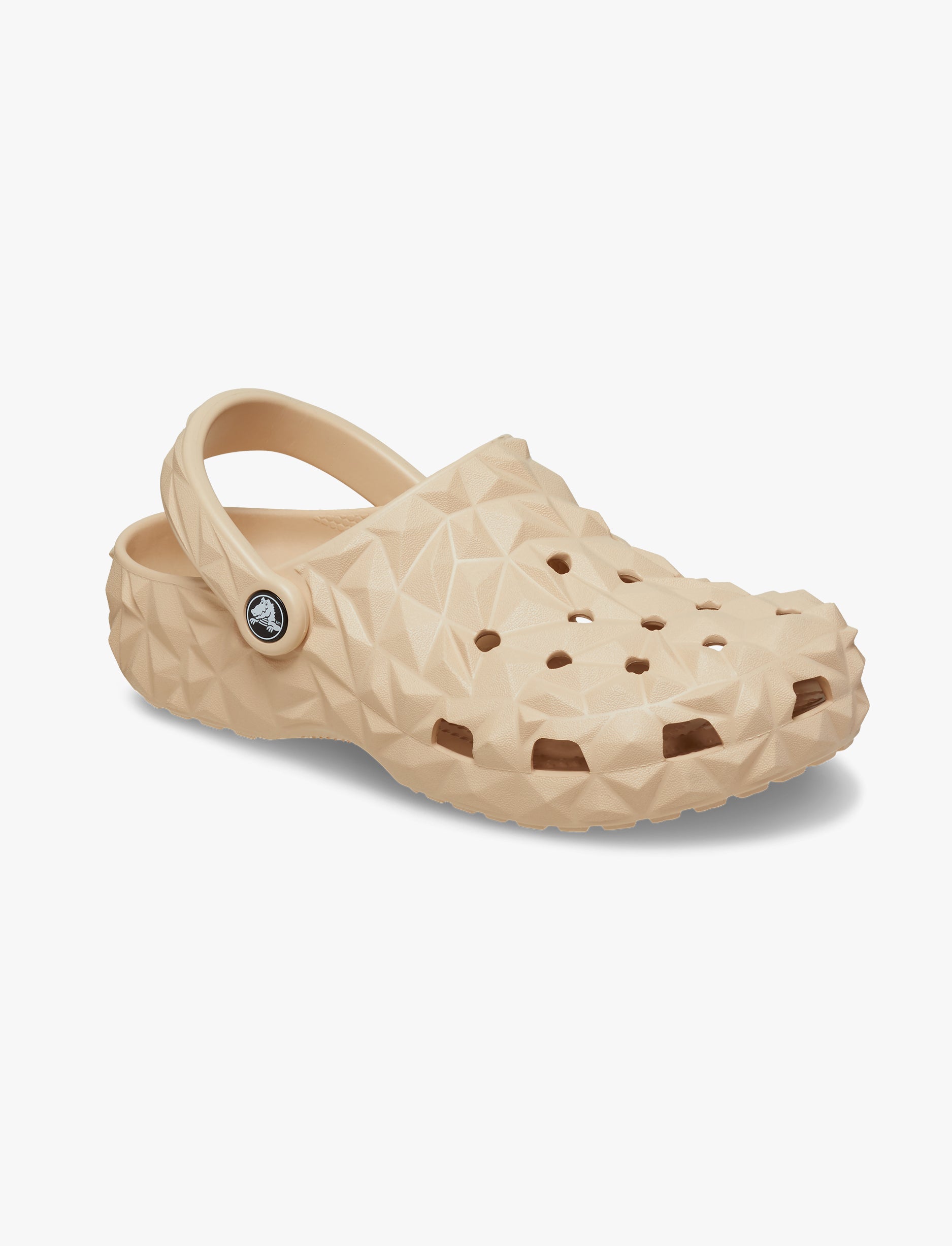 Crocs Classic Geometric Clog - כפכפי קלוג קרוקס בעיצוב צורות גיאומטריות בצבע קרם