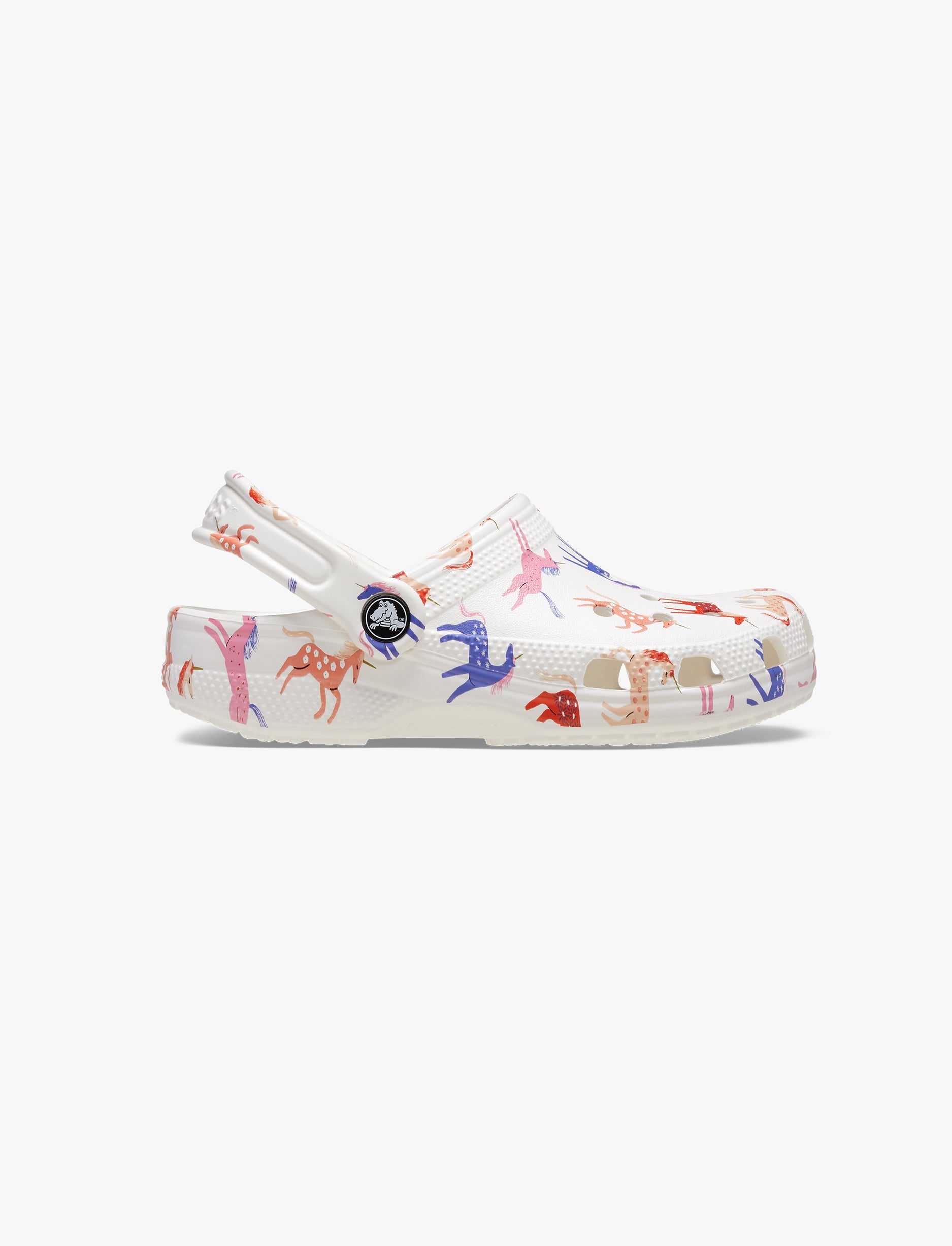Crocs Classic Character Print Clog T - כפכפים לילדים קרוקס בצבע לבן/צבעוני בהדפס יוניקורן מידות קטנות