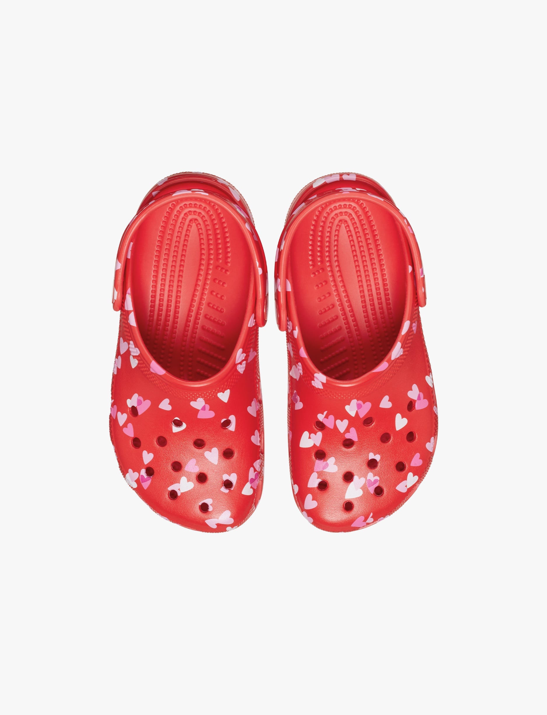 Crocs Classic VDay Clog T - כפכפי קרוקס לילדות בהדפס לבבות בצבע ורוד מידות קטנות