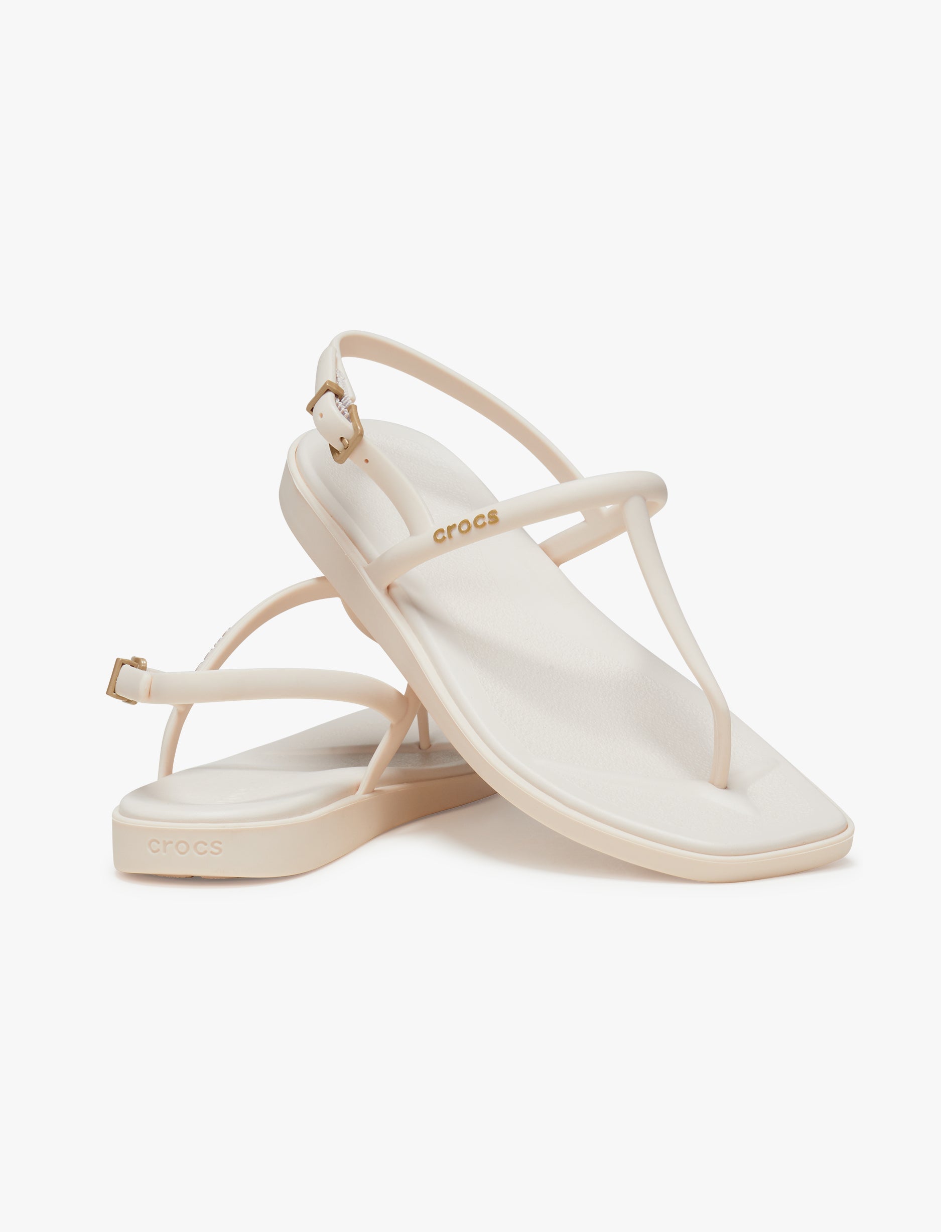 Miami Thong Sandal Crocs - סנדלי אצבע קרוקס לנשים בצבע בז'