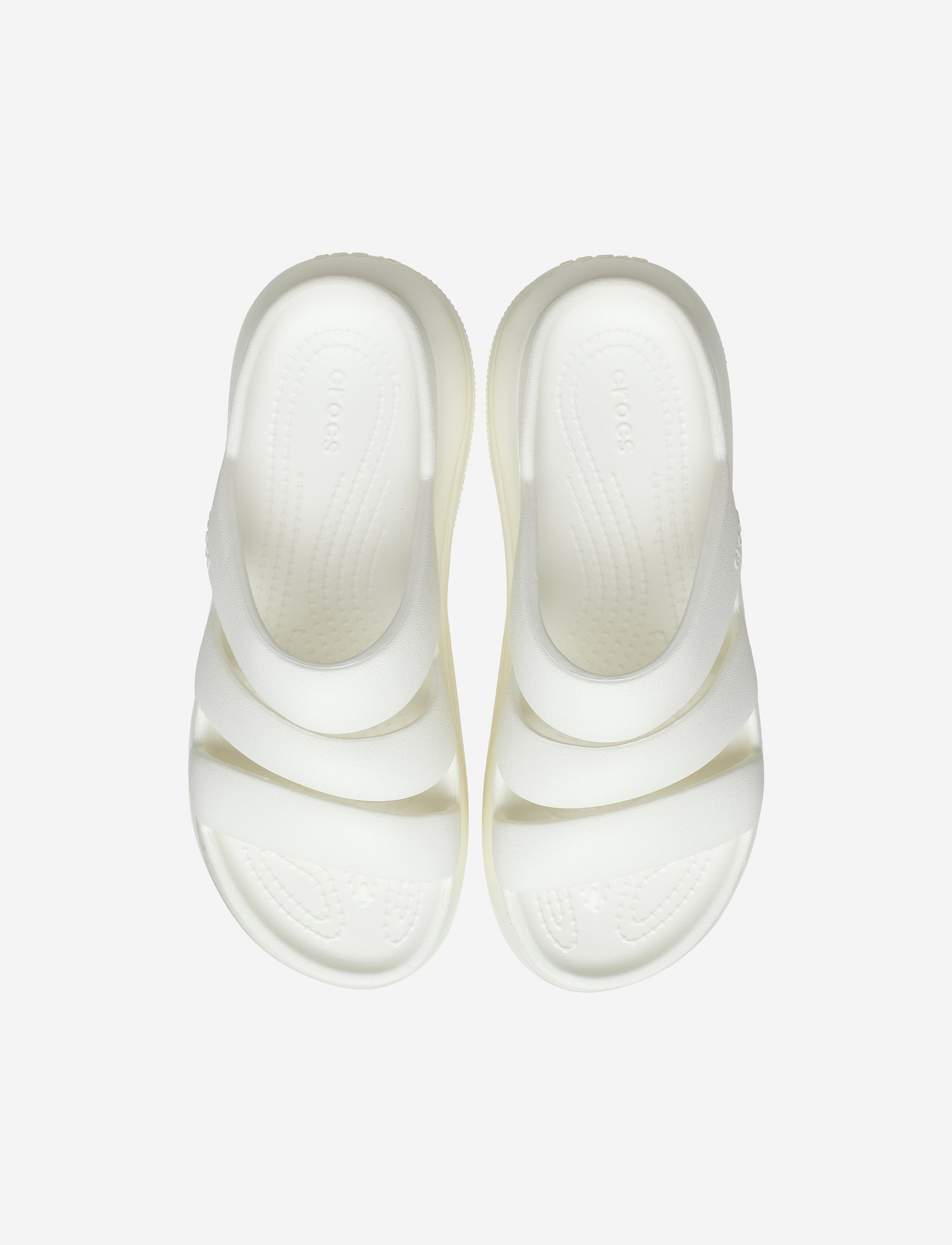 Crocs Mega Crush Triple Strap - סנדלי פלטפורמה קרוקס מגה קראש בצבע לבן גיר