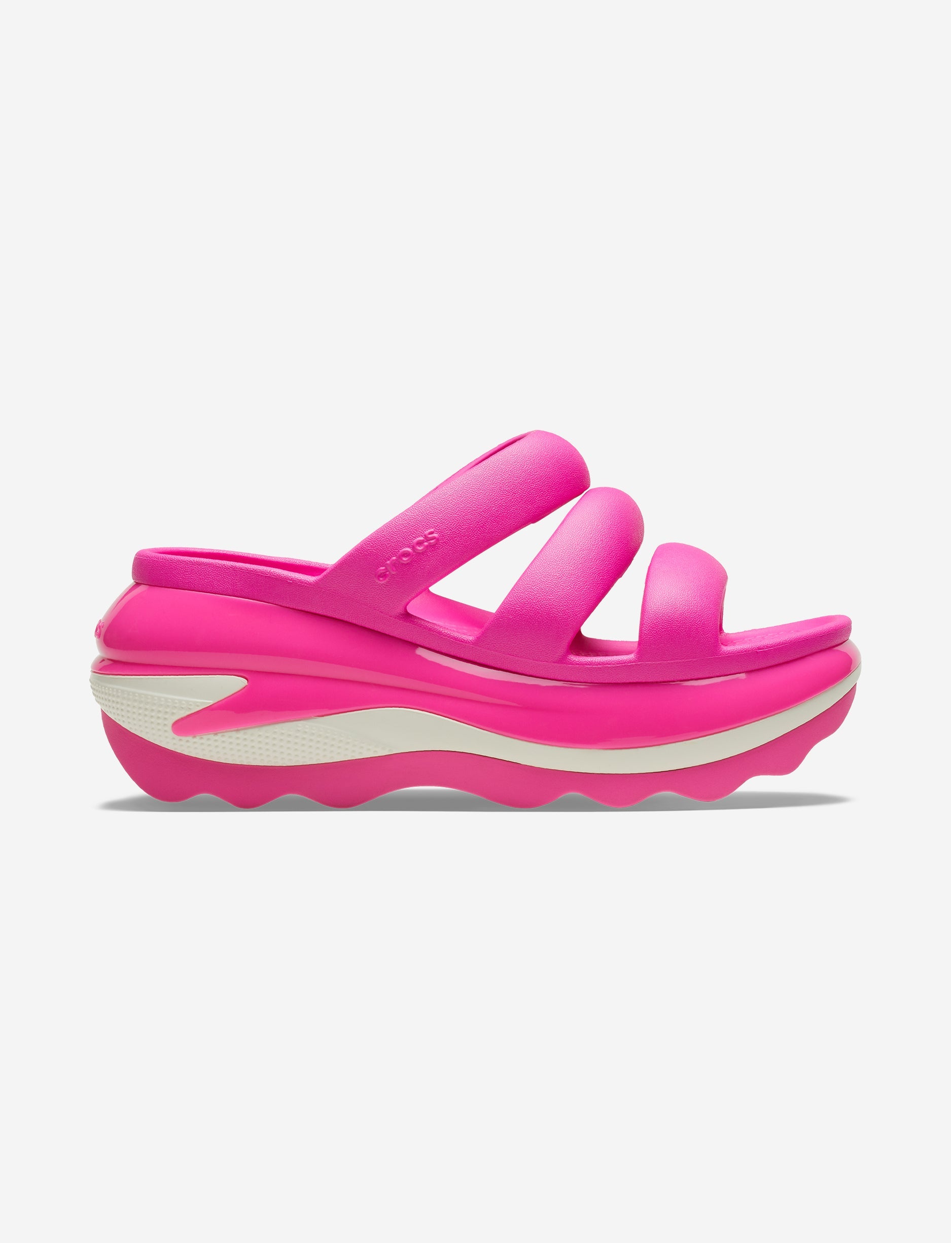 Crocs Mega Crush Triple Strap - סנדלי פלטפורמה קרוקס מגה קראש בצבע ורוד