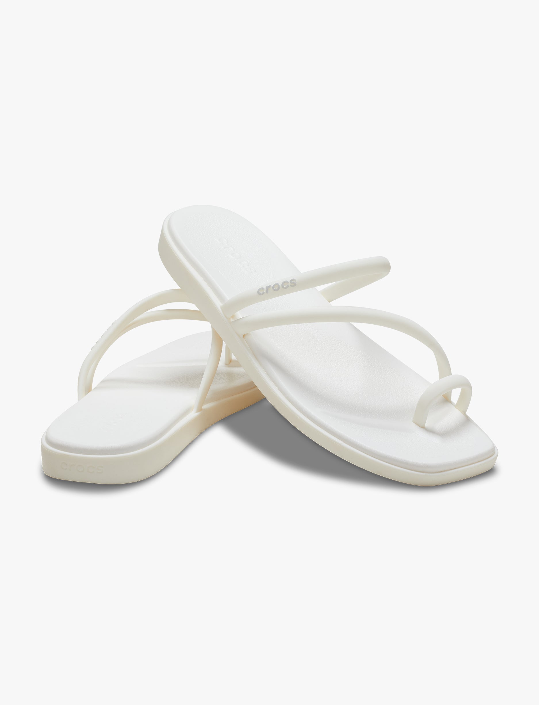 Crocs Miami Toe Loop Sandal - סנדלי קרוקס מיאמי לנשים בצבע לבן גיר