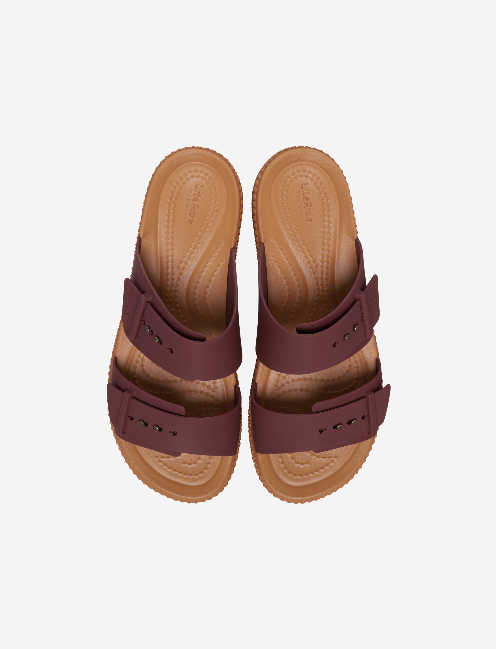 Crocs Brooklyn Woven Buckle - כפכפי פלטפורמה קרוקס לנשים עם סוליה קלועה בצבע חימר כהה