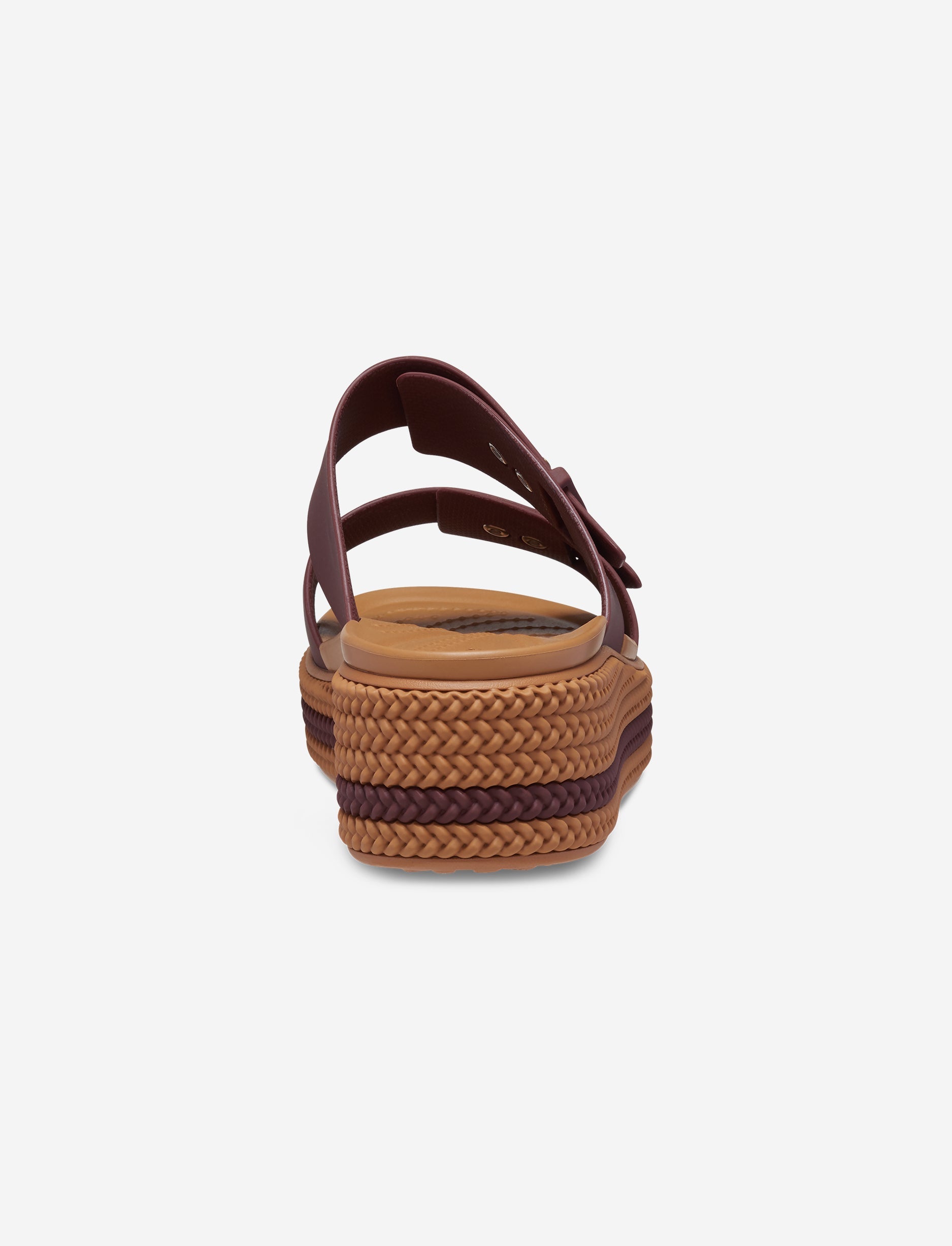 Crocs Brooklyn Woven Buckle - כפכפי פלטפורמה קרוקס לנשים עם סוליה קלועה בצבע חימר כהה