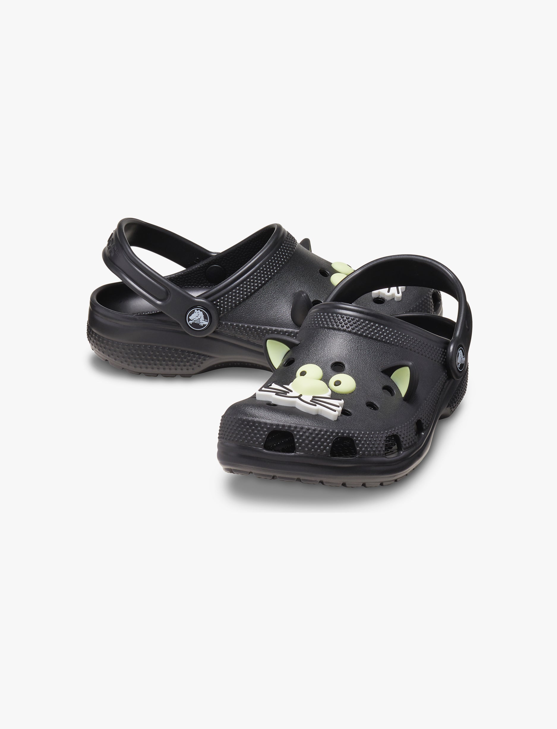 Crocs Classic Glow Black Cat Clog T - כפכפי קלוג קרוקס לפעוטות בצבע שחור