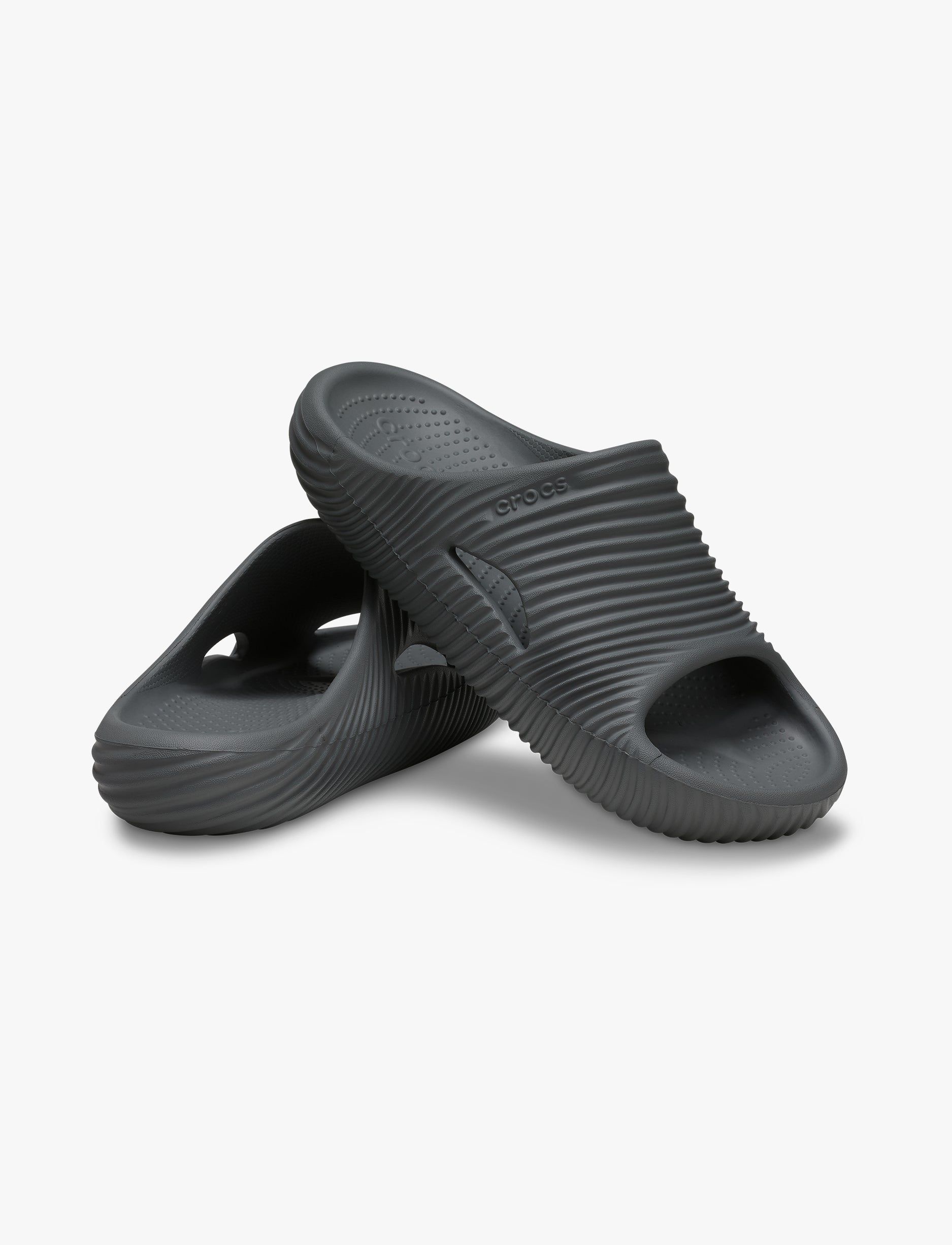 Crocs Mellow Tide Recovery Slide - כפכפי סלייד בצבע אפור סלאט