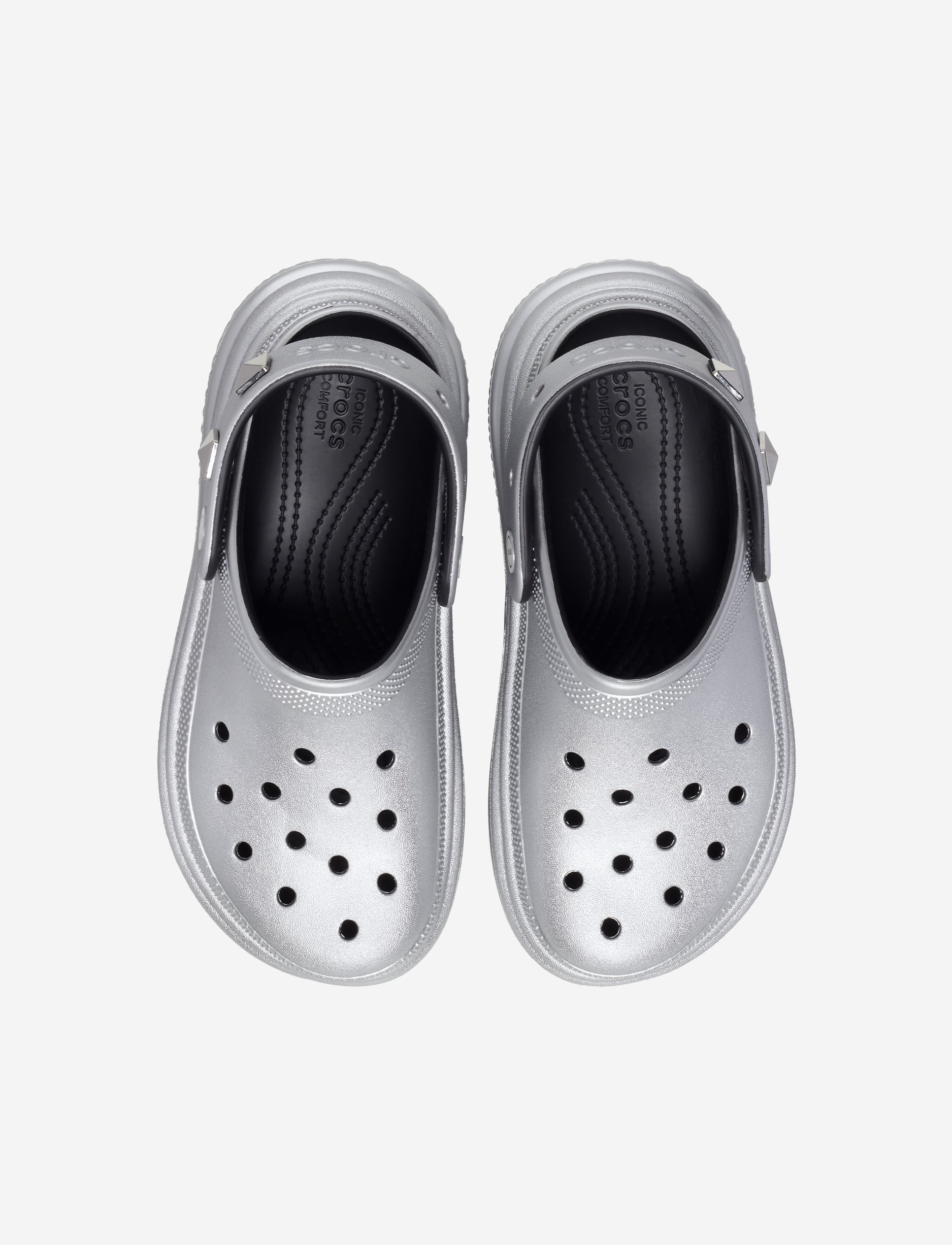 Crocs Stomp Metallic Clog - כפכפי קלוג פלטפורמה קרוקס לנשים בצבע כסף