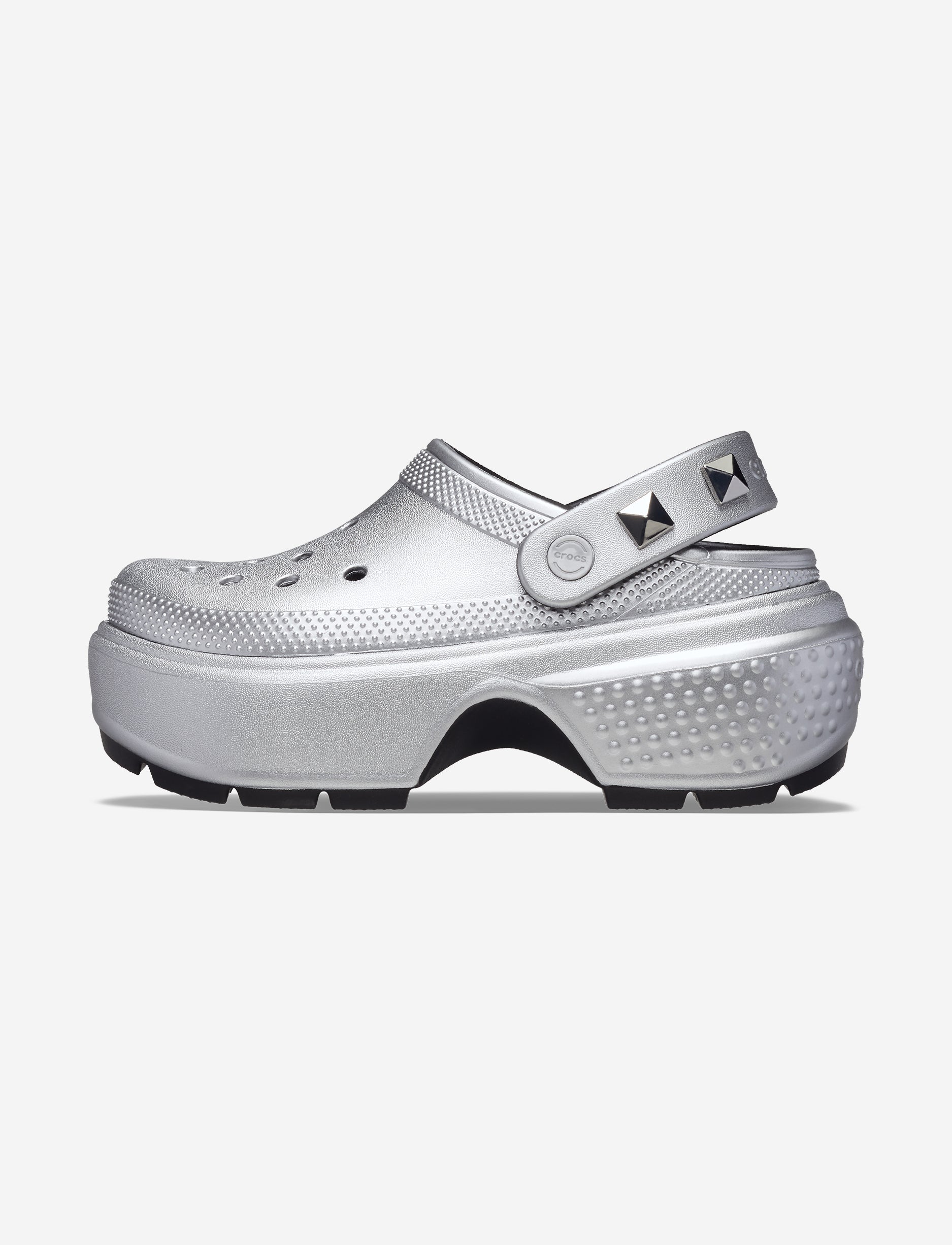 Crocs Stomp Metallic Clog - כפכפי קלוג פלטפורמה קרוקס לנשים בצבע כסף
