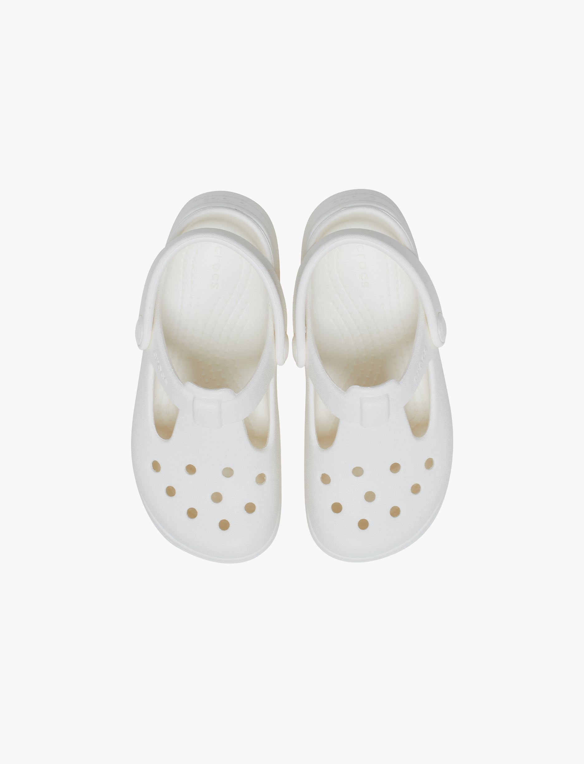 Crocs Classic Mary Jane Clog K - כפכפי קלוג קרוקס מרי ג'ין לבנות בצבע לבן גיר