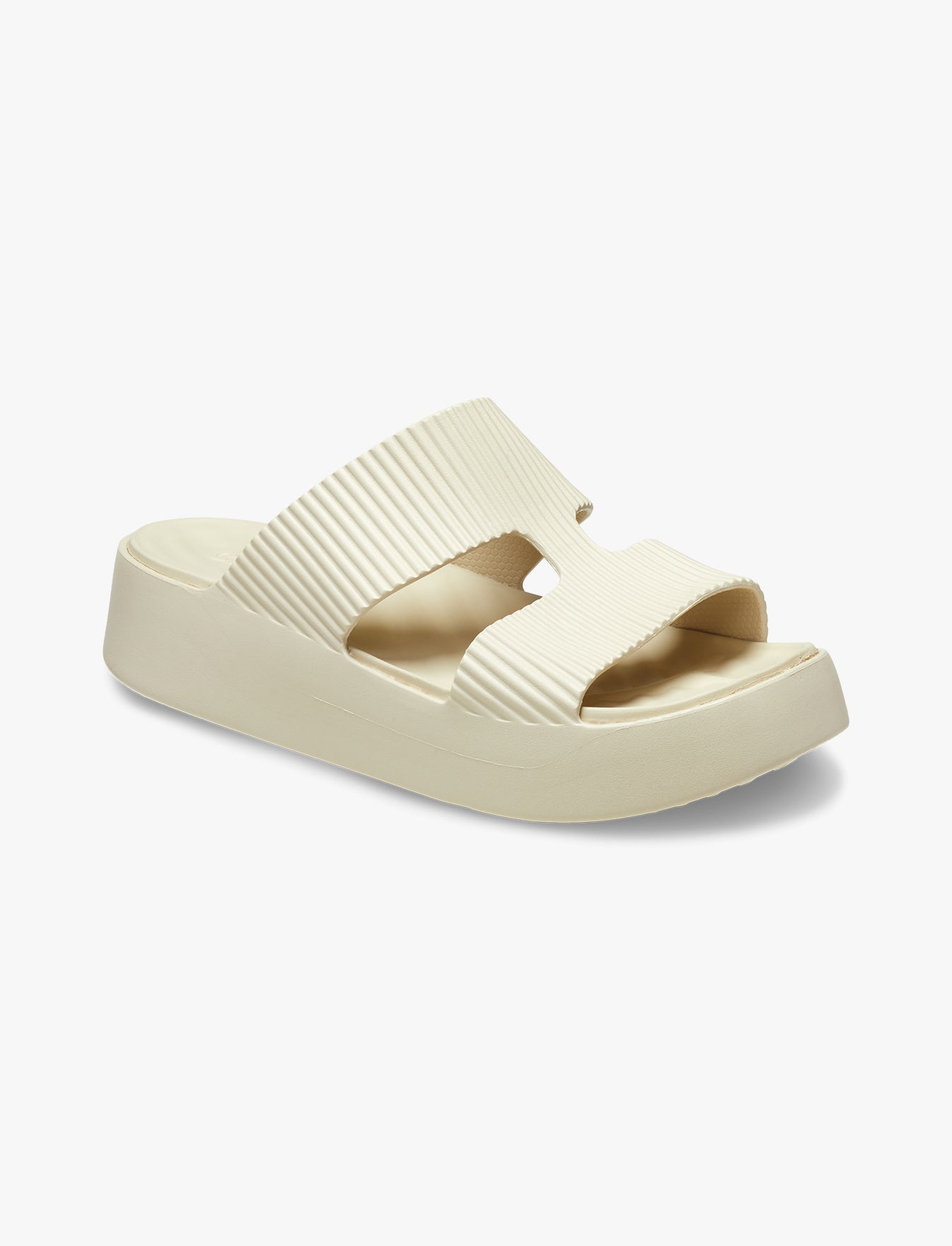 Crocs Getaway Groove Platform HStrap - סנדלי פלטפורמה קרוקס לנשים בצבע אבן חול