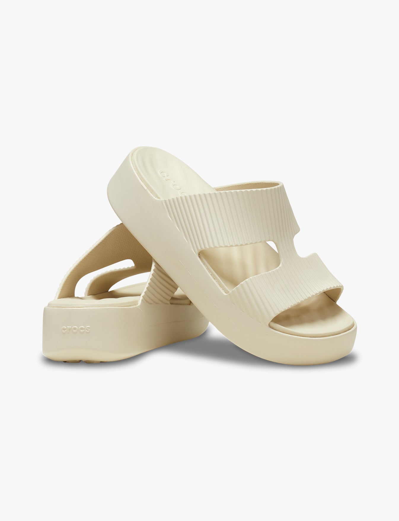 Crocs Getaway Groove Platform HStrap - סנדלי פלטפורמה קרוקס לנשים בצבע אבן חול